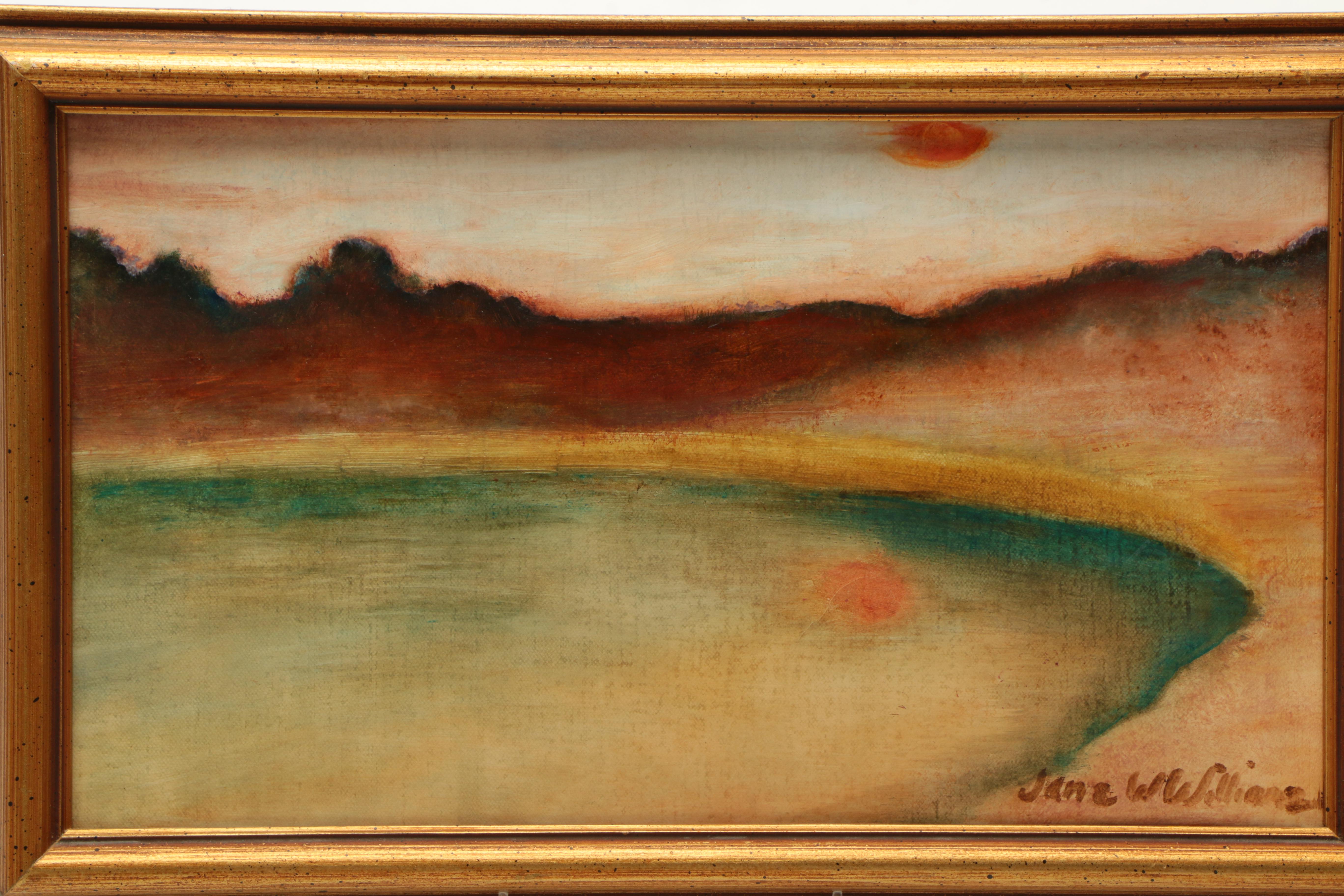 Jane W. Williams Oil on Canvas "Farm Lake Revisited"