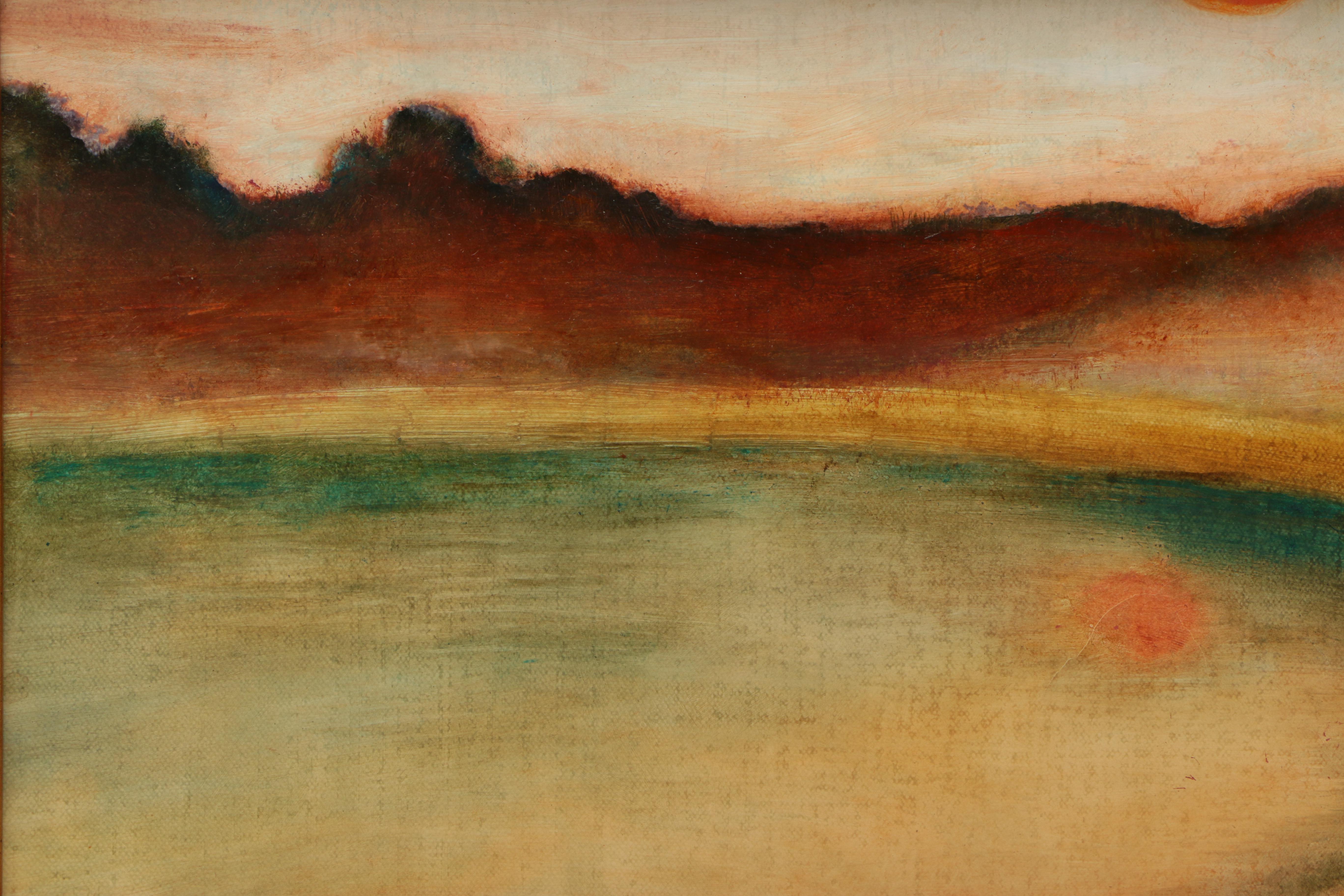 Jane W. Williams Oil on Canvas "Farm Lake Revisited"