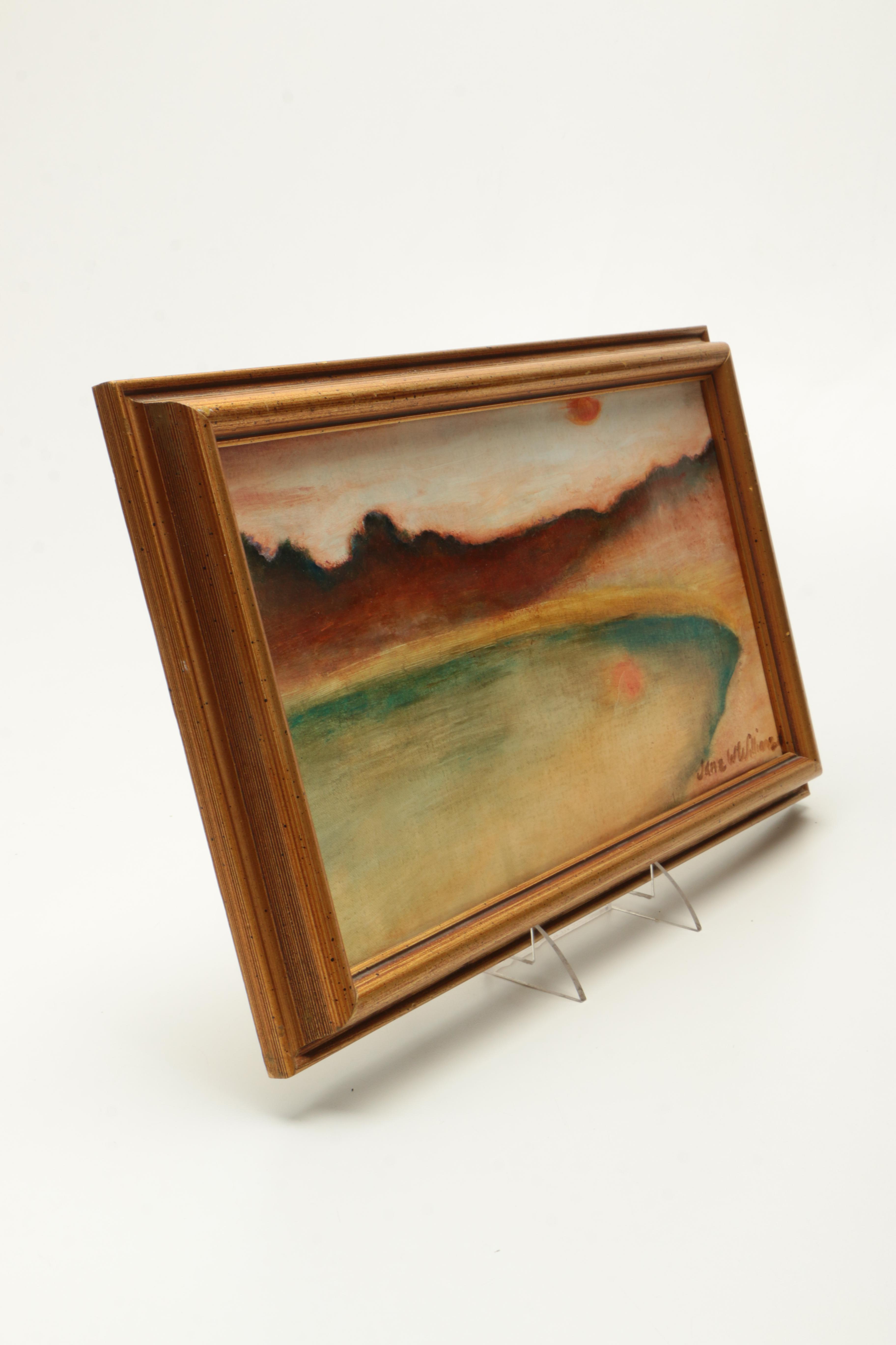 Jane W. Williams Oil on Canvas "Farm Lake Revisited"