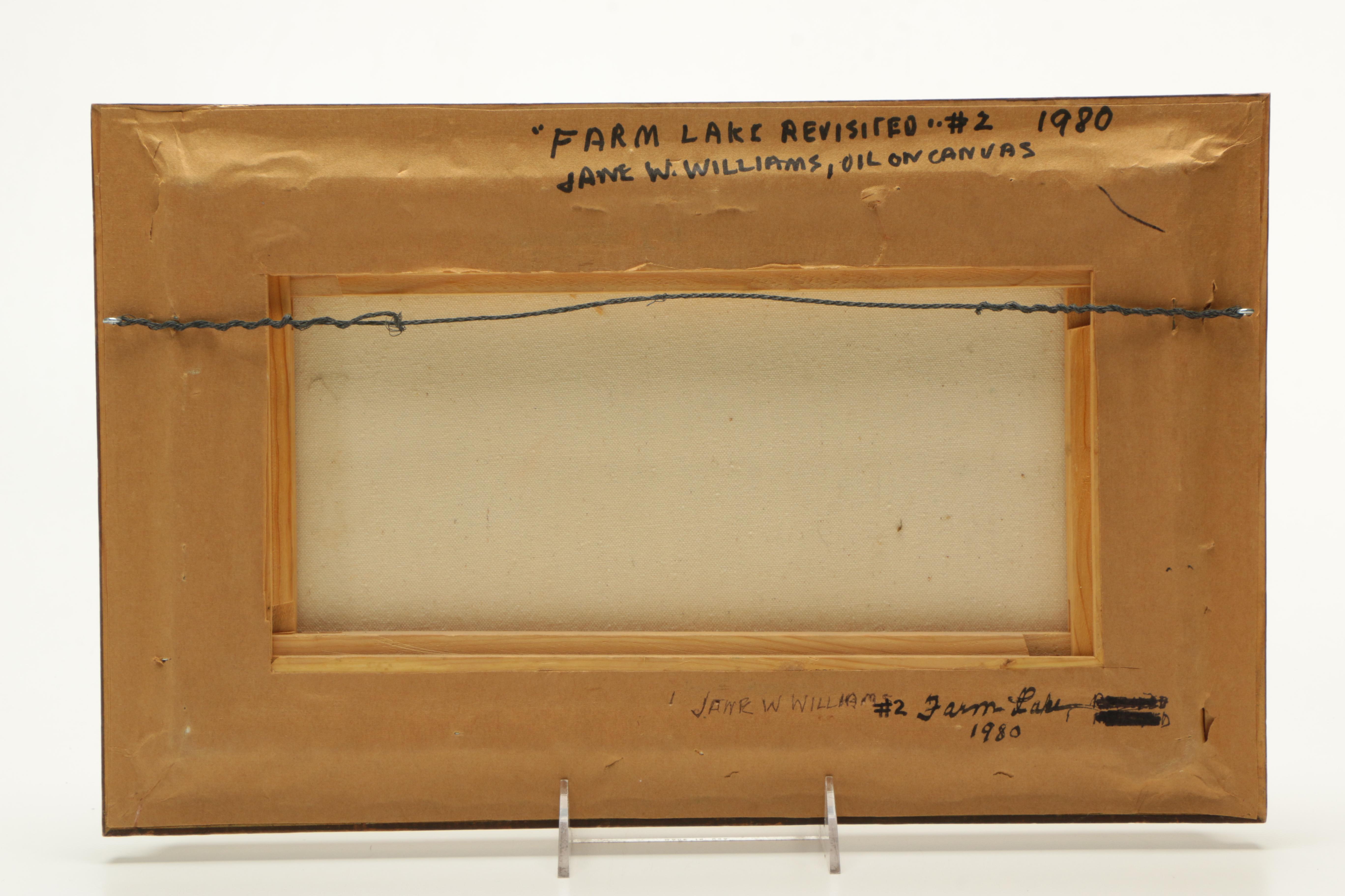 Jane W. Williams Oil on Canvas "Farm Lake Revisited"