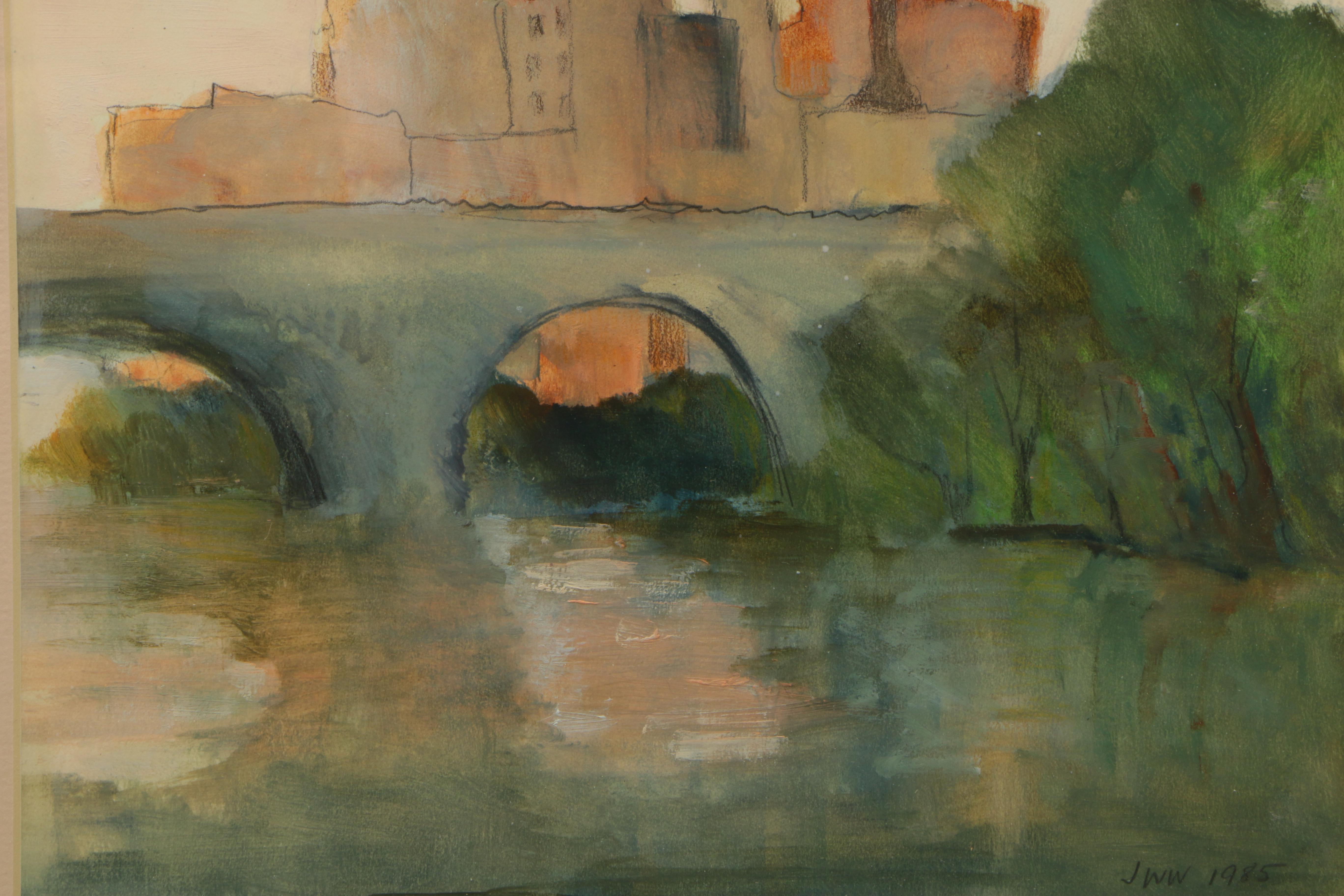 Framed Jane W. Williams Pastel on Paper