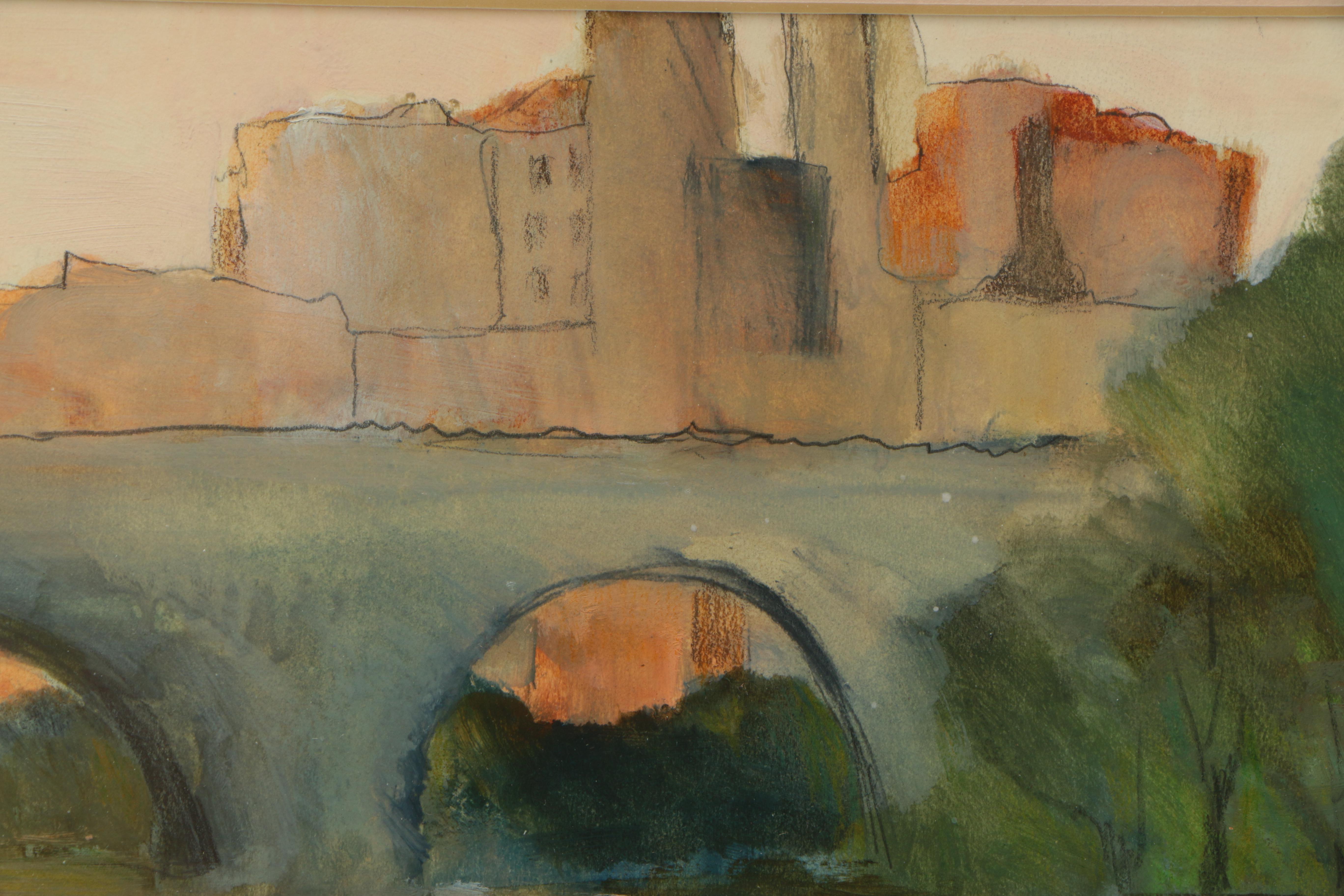 Framed Jane W. Williams Pastel on Paper