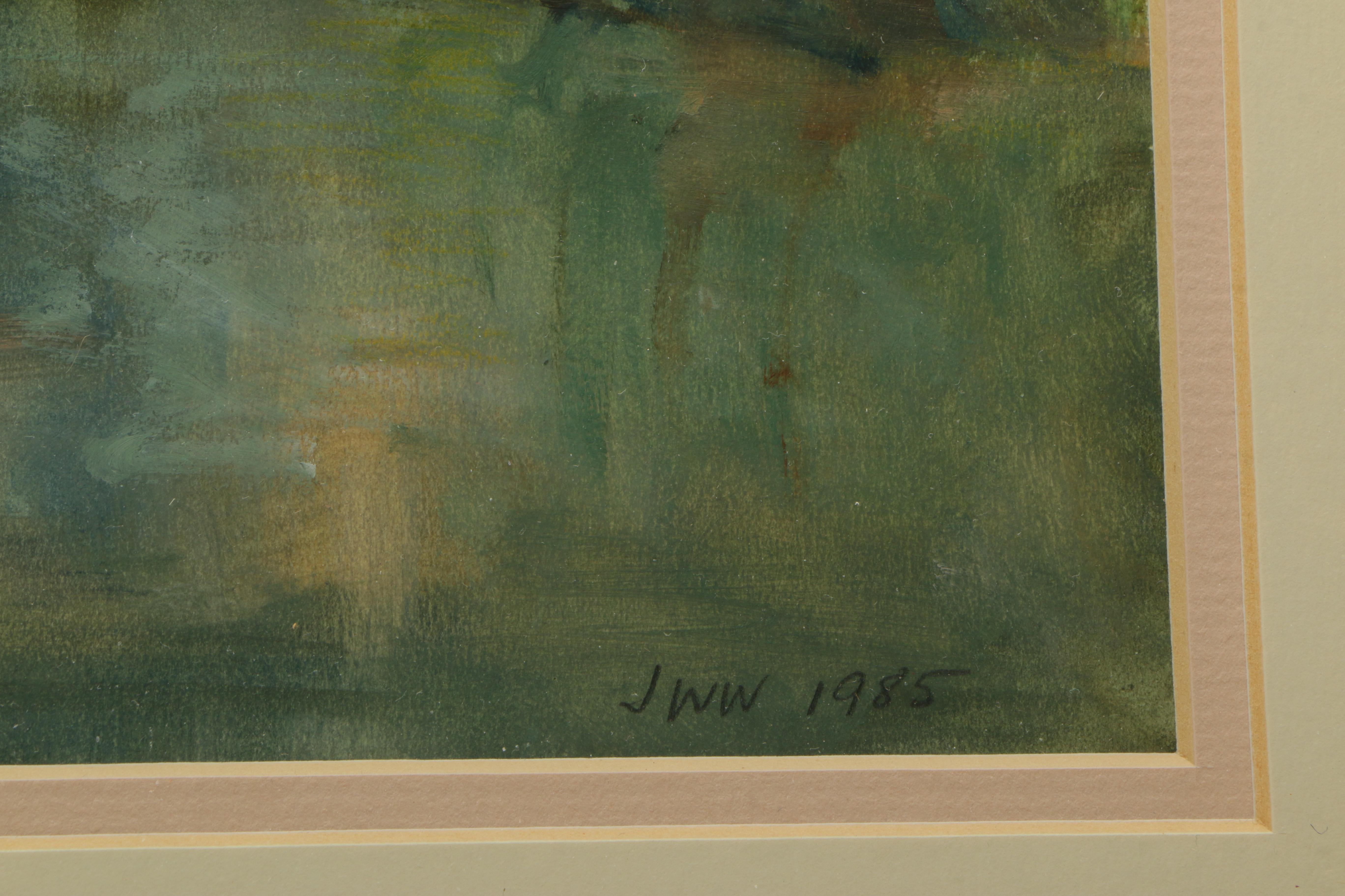 Framed Jane W. Williams Pastel on Paper