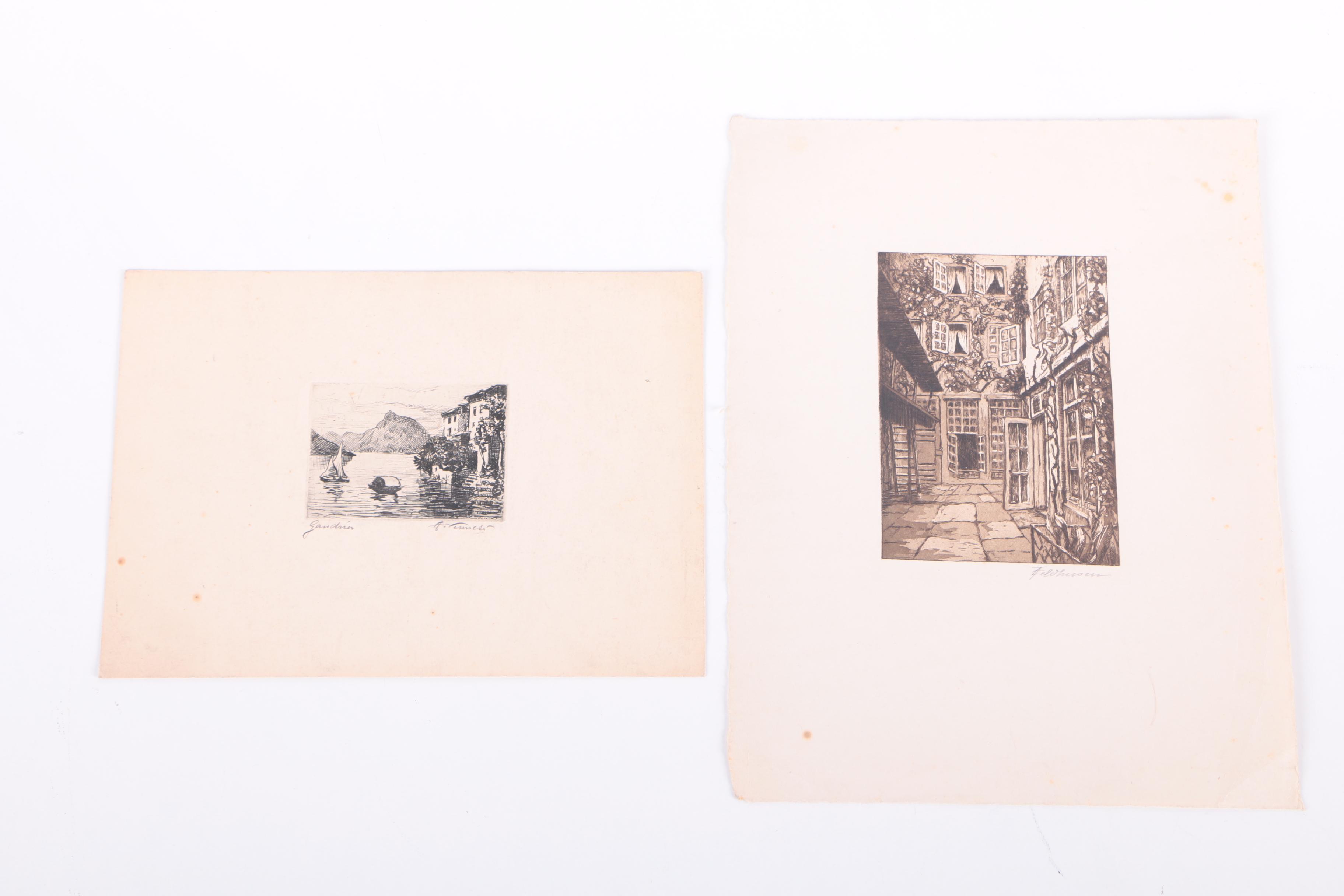 Collection of Etchings on Paper