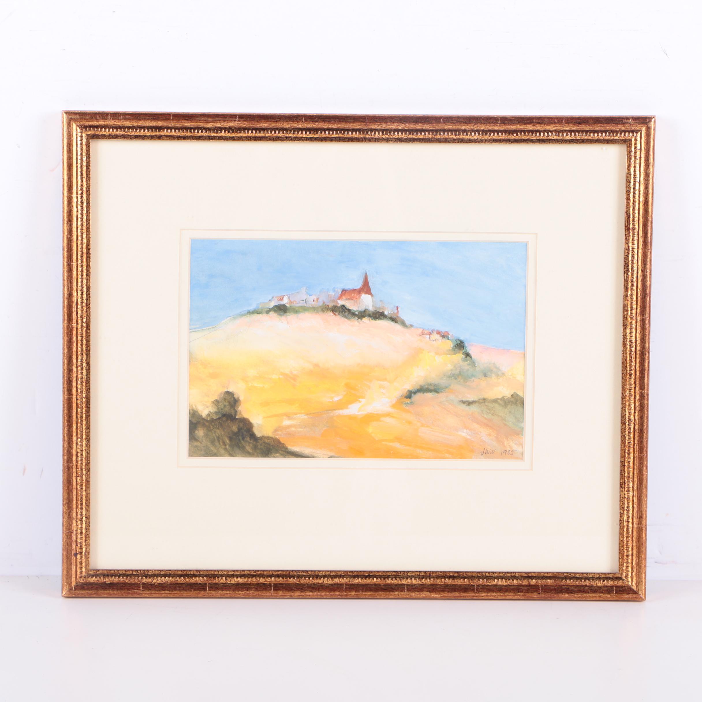 Jane W. Williams Pastel Drawing of a Landscape "Time Stood Still"