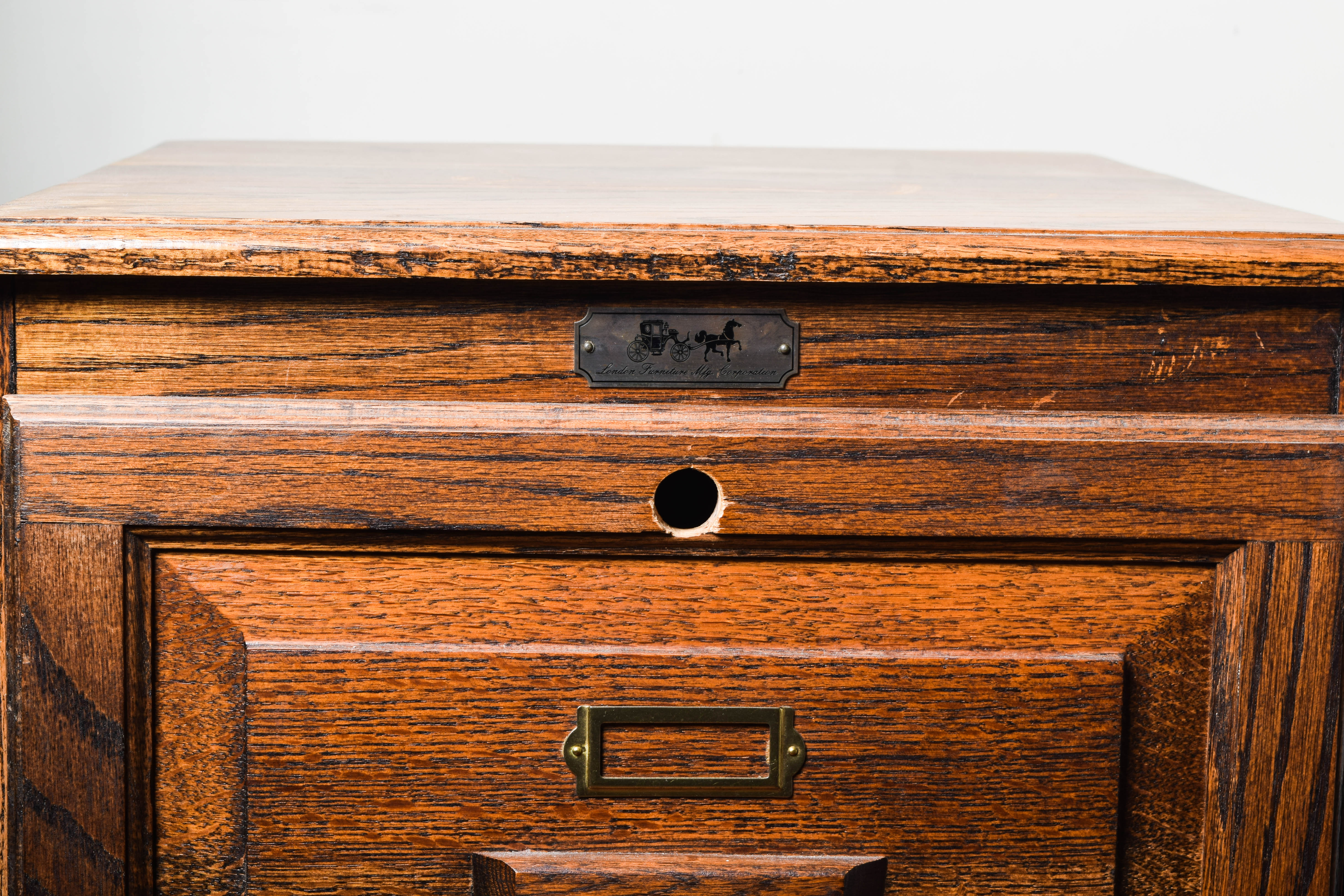 Vintage Oak Filing Cabinet by London Furniture Mfg. Corporation