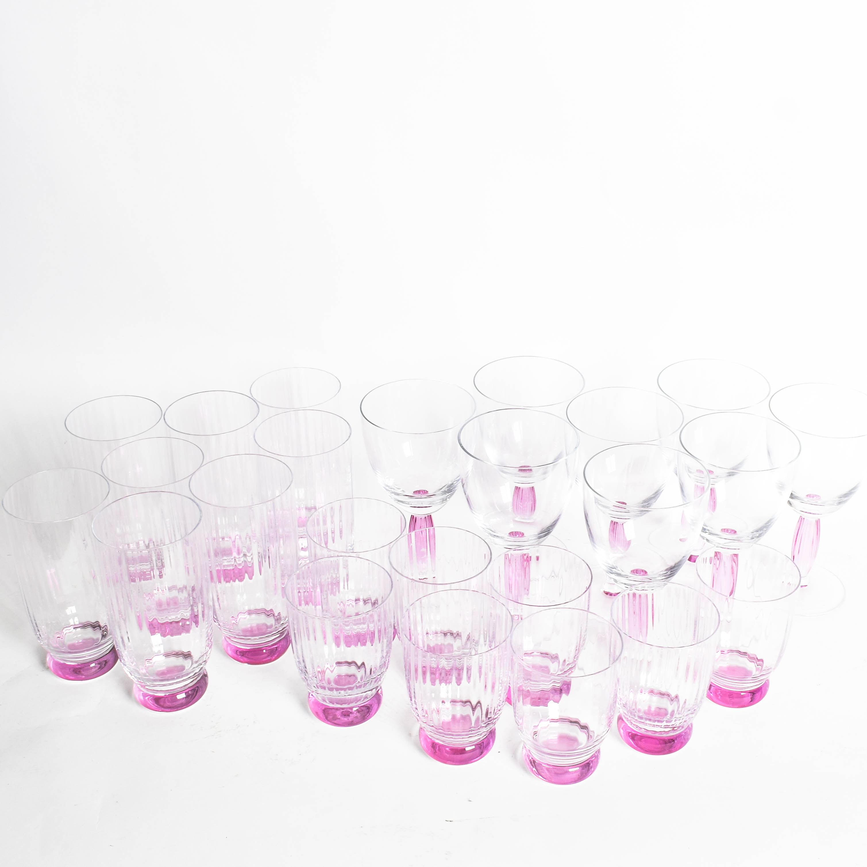 Set of Villeroy & Boch "New Cottage Rose" Crystal Barware