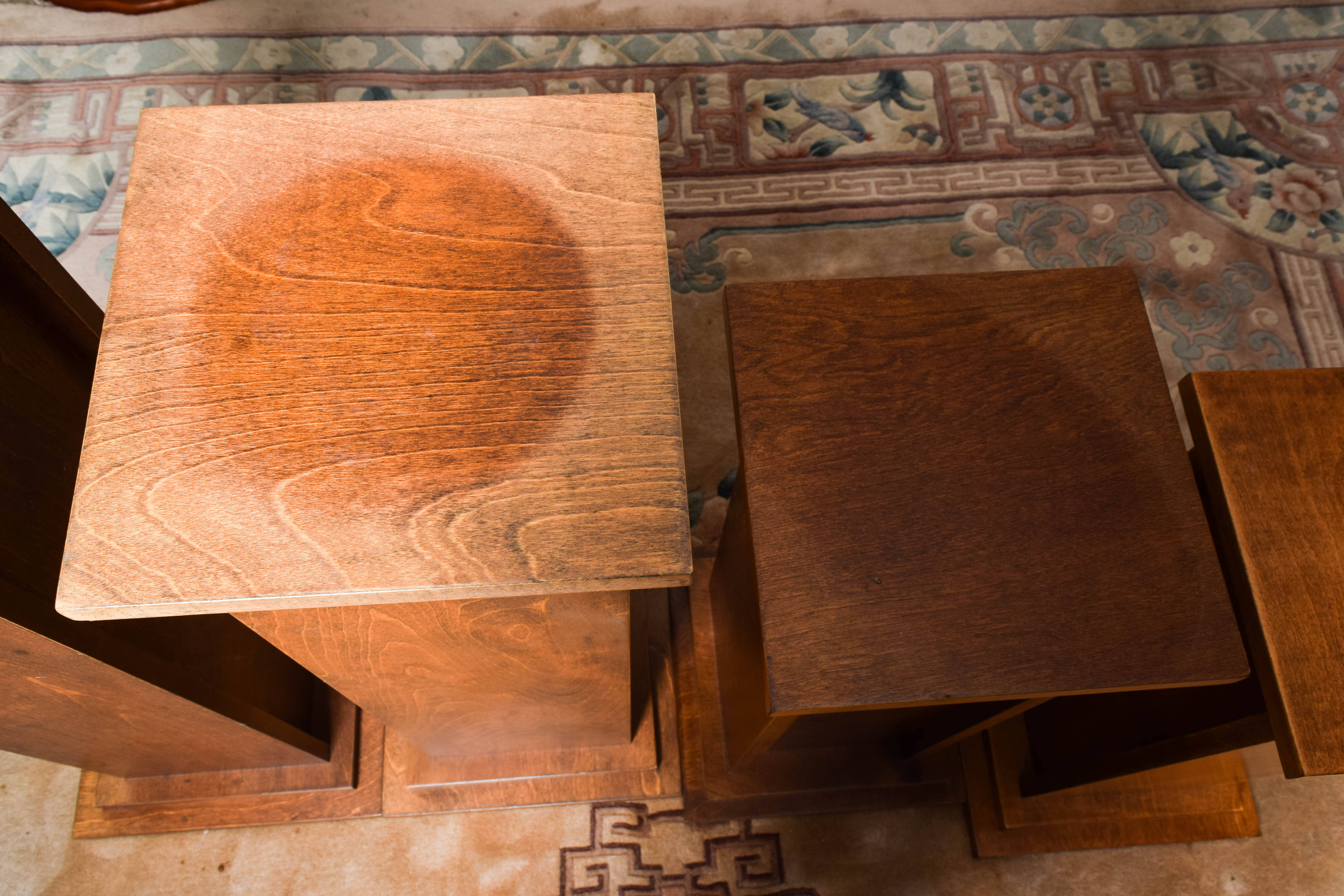 Set of Mid Century Wooden Pedestals in Graduated Sizes