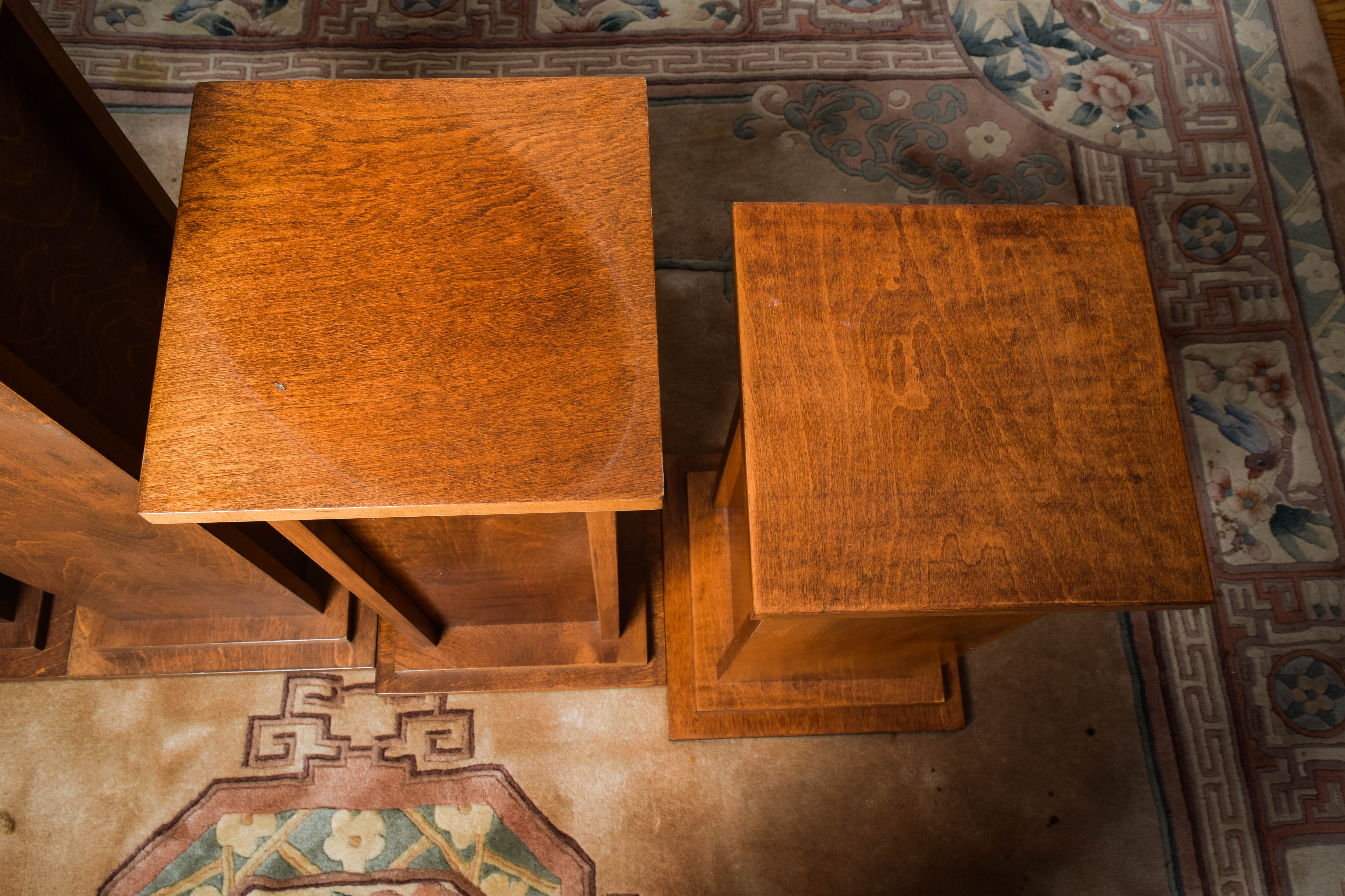 Set of Mid Century Wooden Pedestals in Graduated Sizes