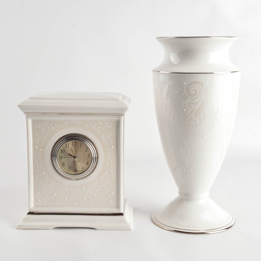 Lenox "Wedding Promises Collection" Vase and Clock