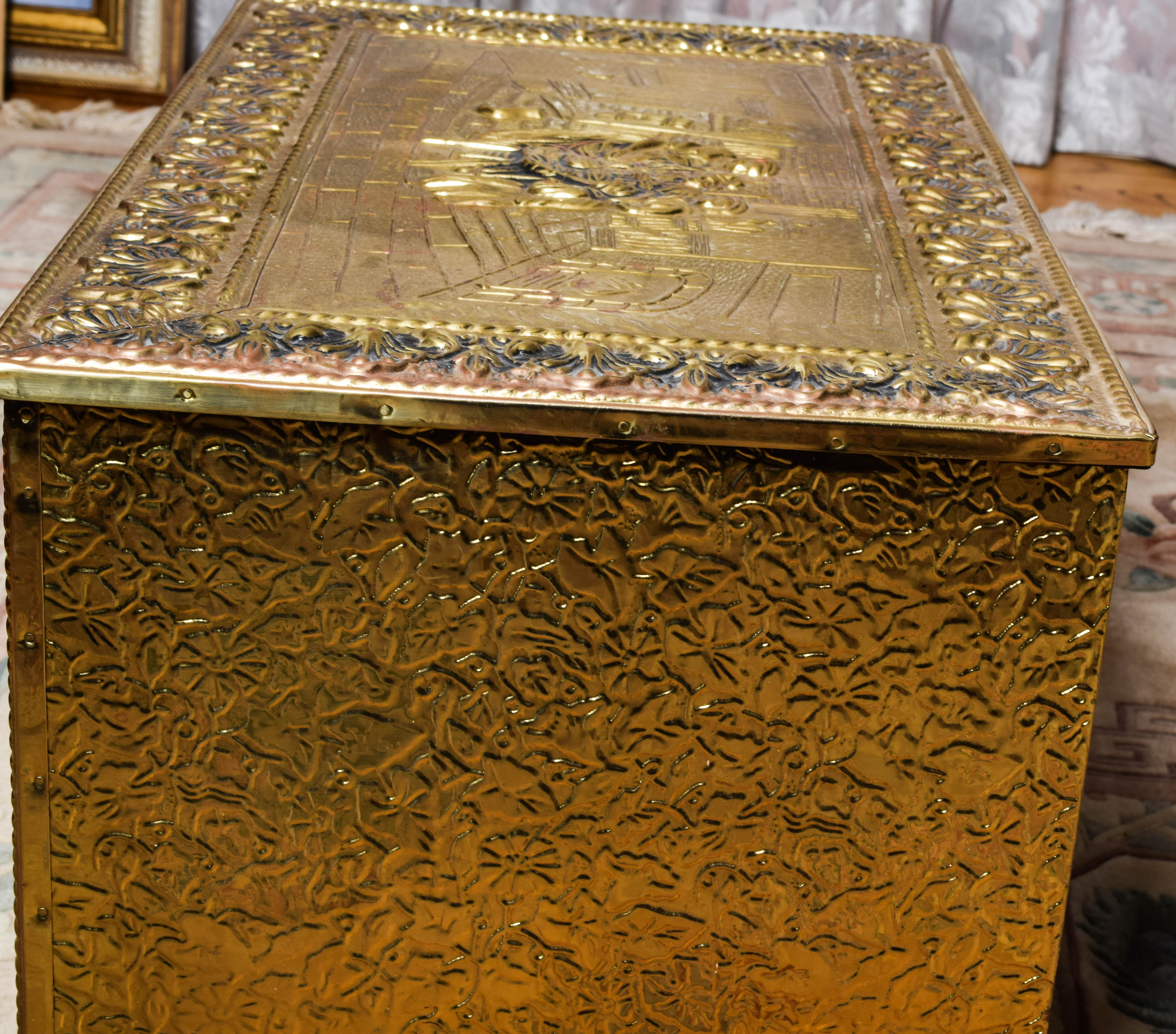Vintage Brass Blanket Chest