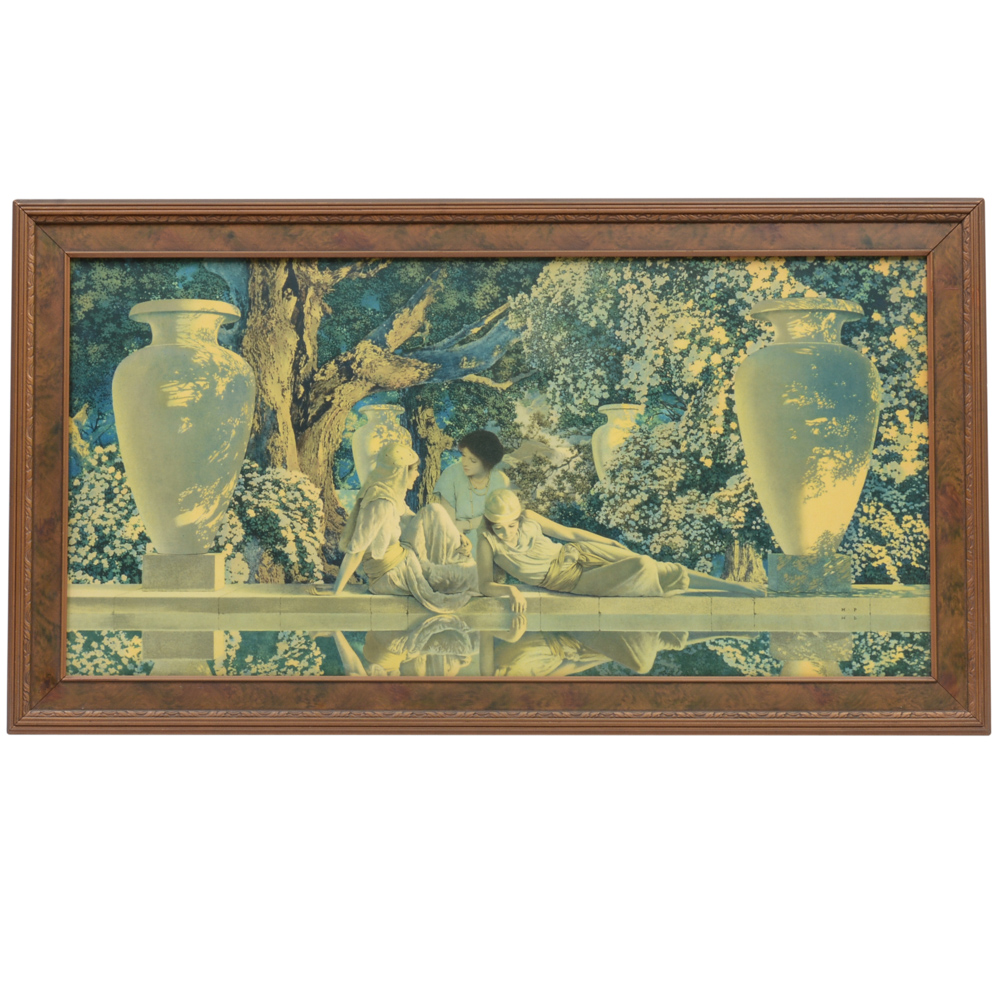 Maxfield Parrish Offset Lithograph "The Garden of Allah"
