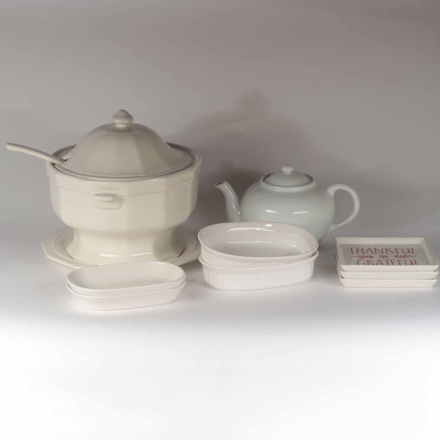 Assorted White Ceramic Serveware