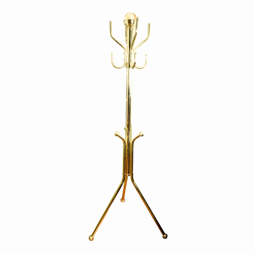 Free Standing Brass Coat Rack