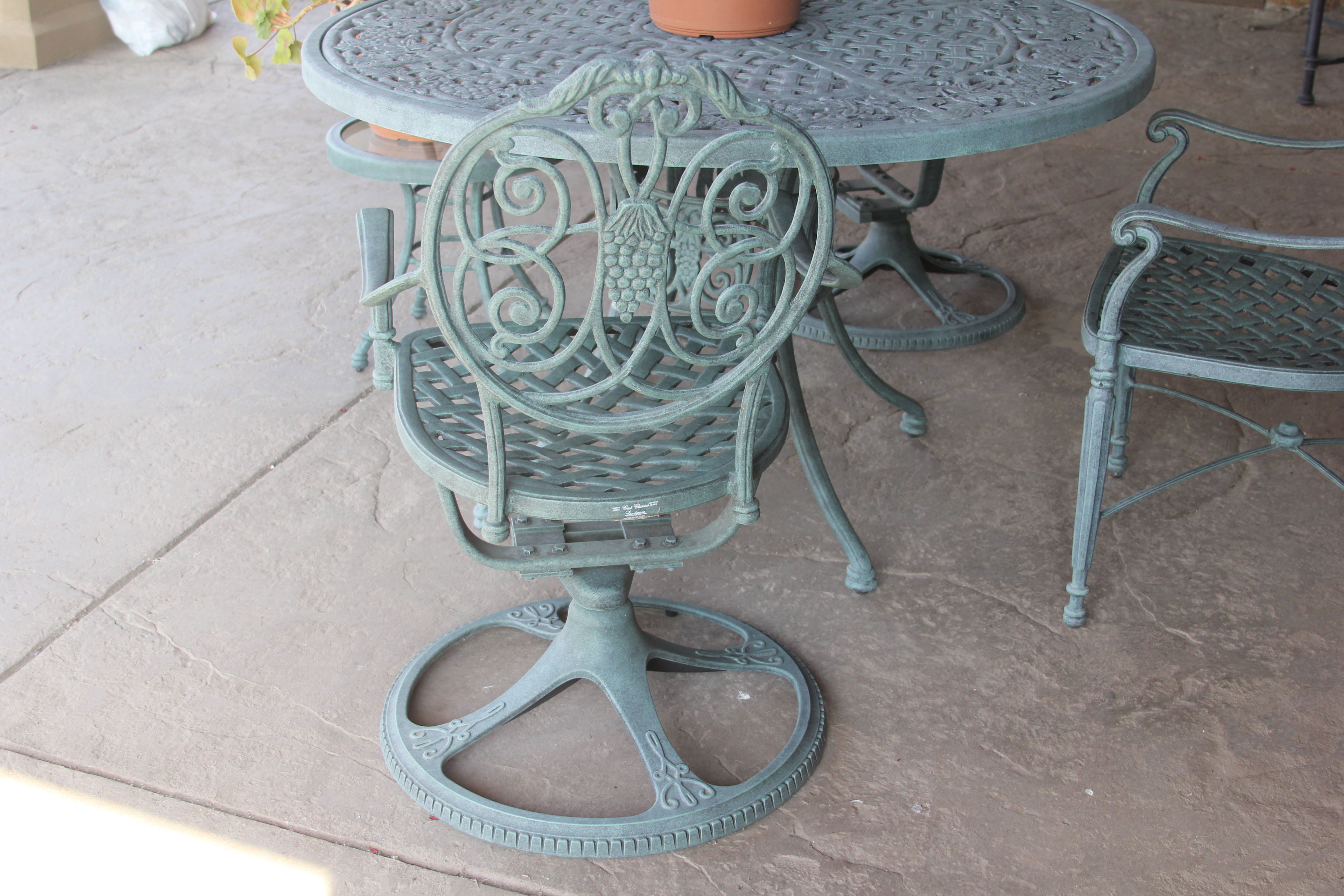 "Cast Classics" Patio Table, Side Table, and Chairs by Landgrave