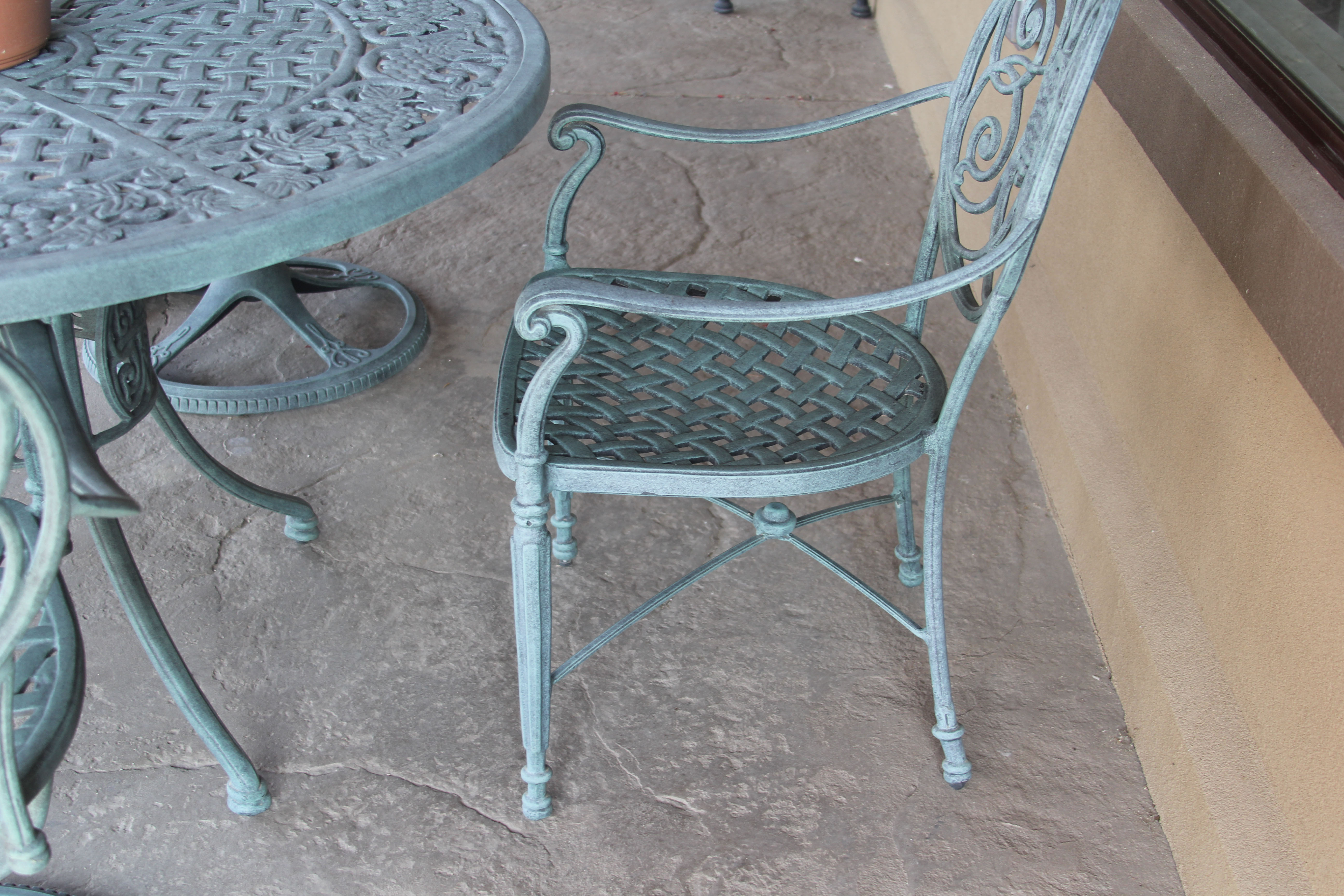 "Cast Classics" Patio Table, Side Table, and Chairs by Landgrave