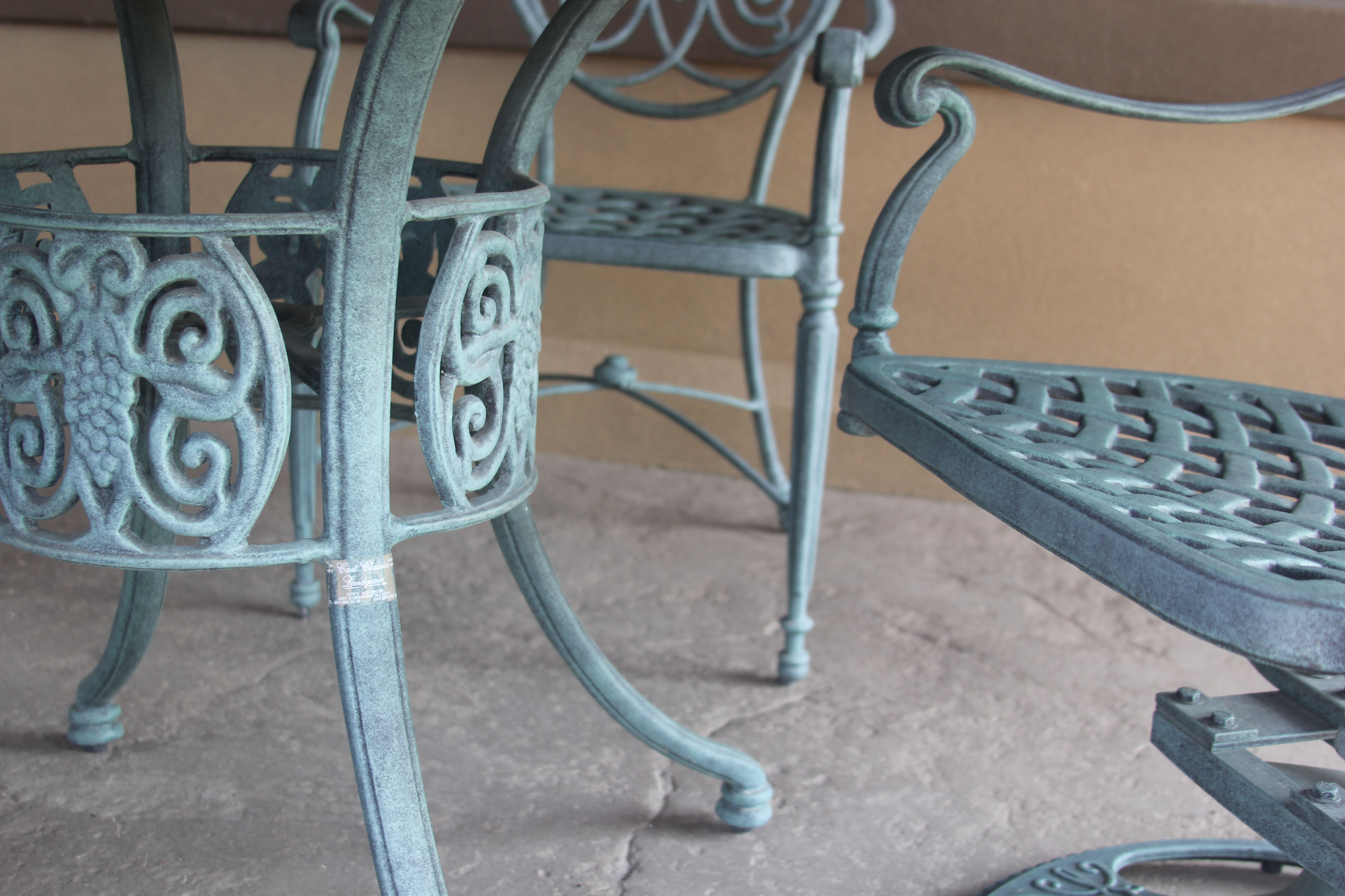 "Cast Classics" Patio Table, Side Table, and Chairs by Landgrave