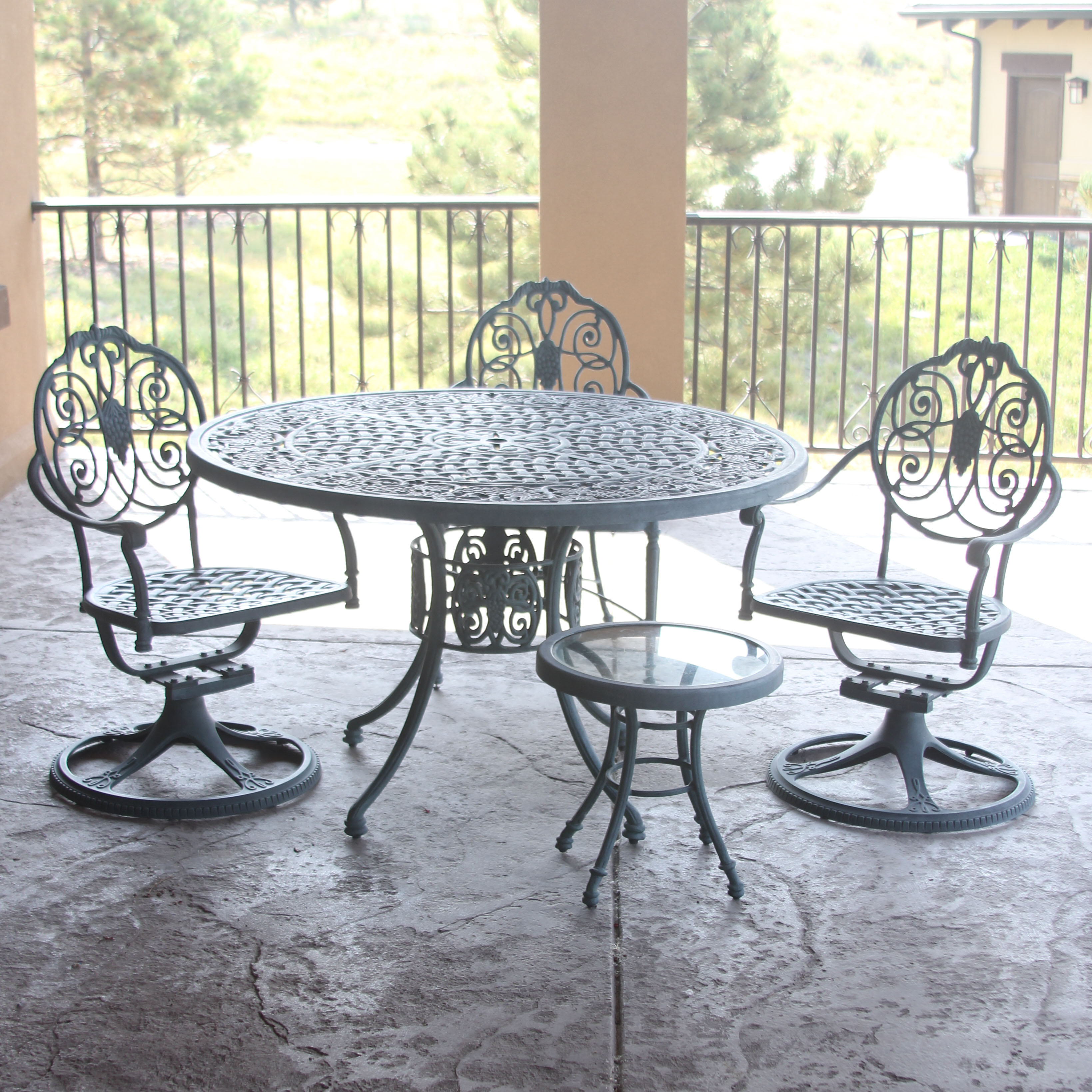 "Cast Classics" Patio Table, Side Table, and Chairs by Landgrave