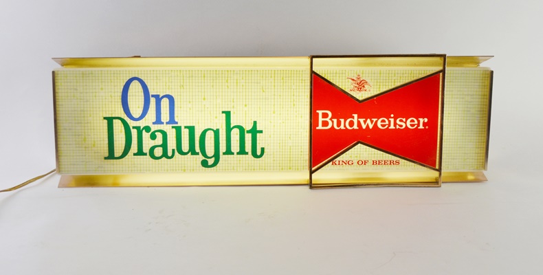Vintage 1961 Budweiser King of Beers "On Draught" Illuminated Sign