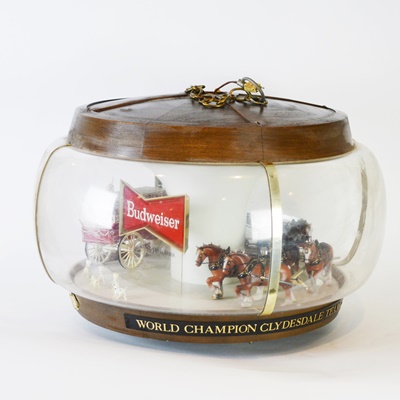 Vintage Budweiser "World Champion Clydesdale Team" Rotating Illuminated Bar Sign