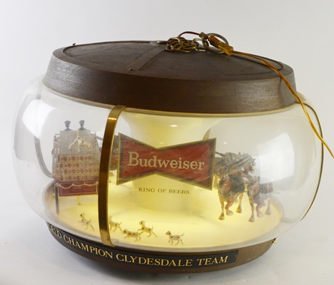 Vintage Budweiser "World Champion Clydesdale Team" Rotating Illuminated Bar Sign