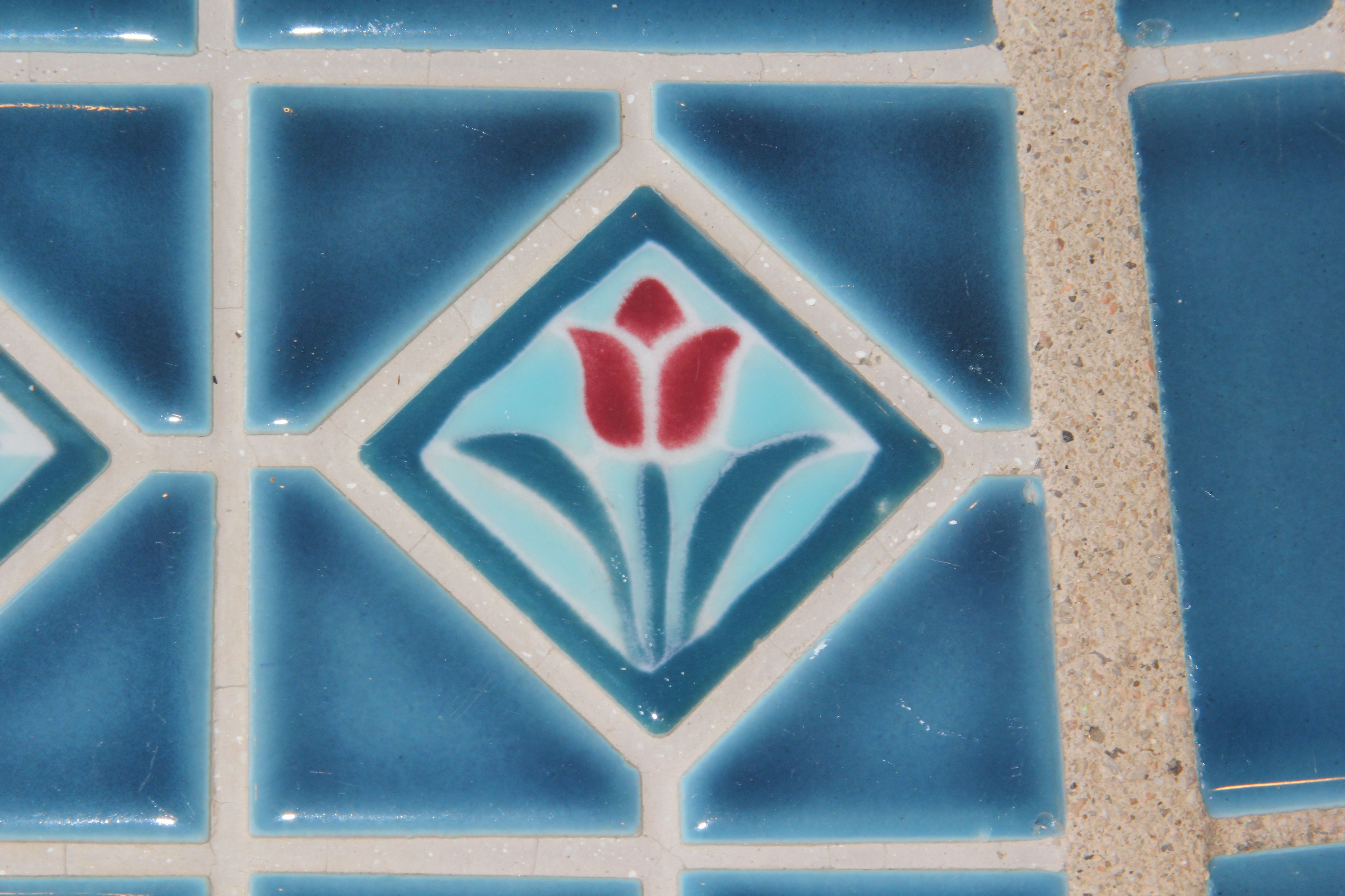 Ceramic Blue Mosaic Tile Outdoor Table and Benches