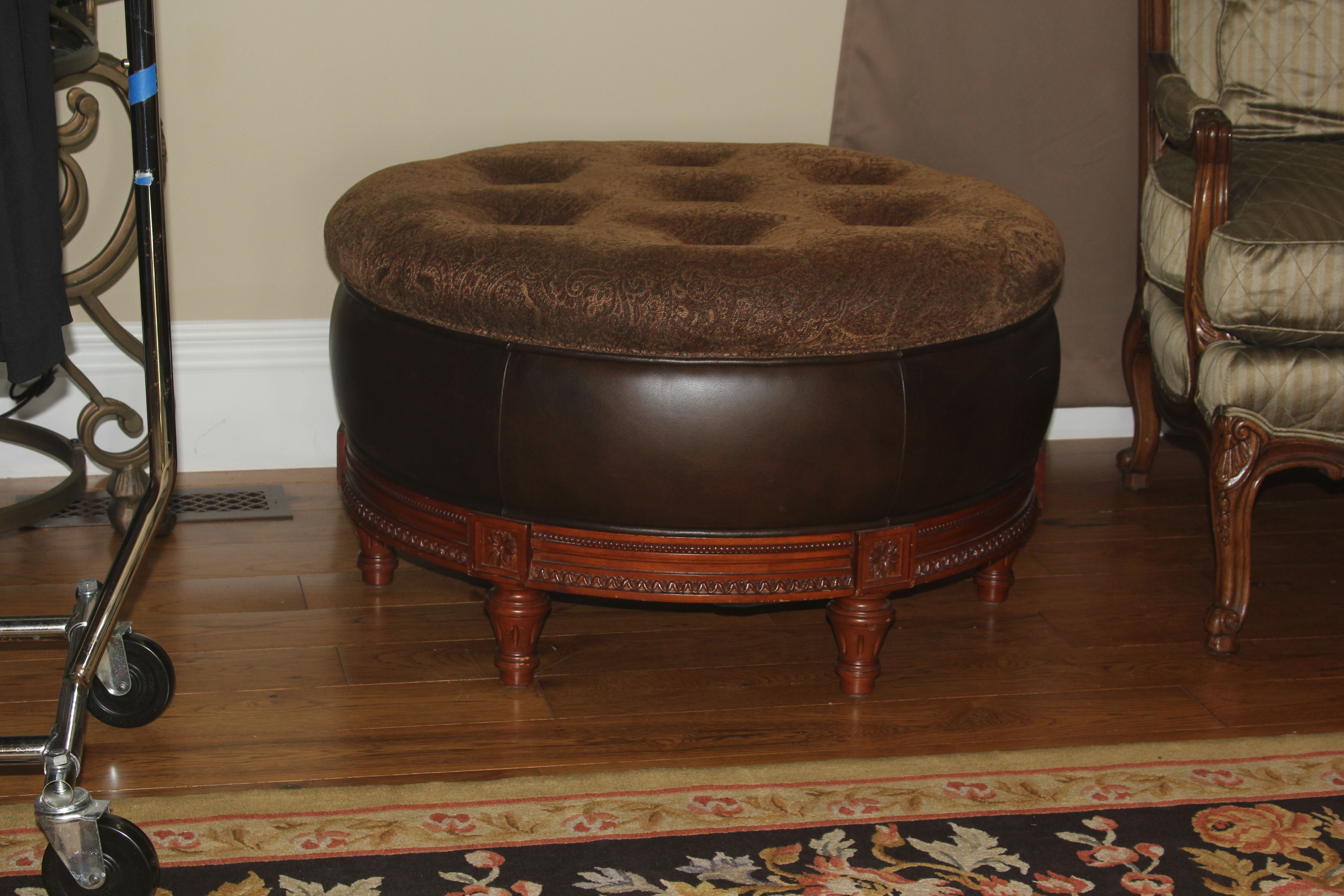 Louis XVI Inspired Tufted Ottoman by Bombay Company