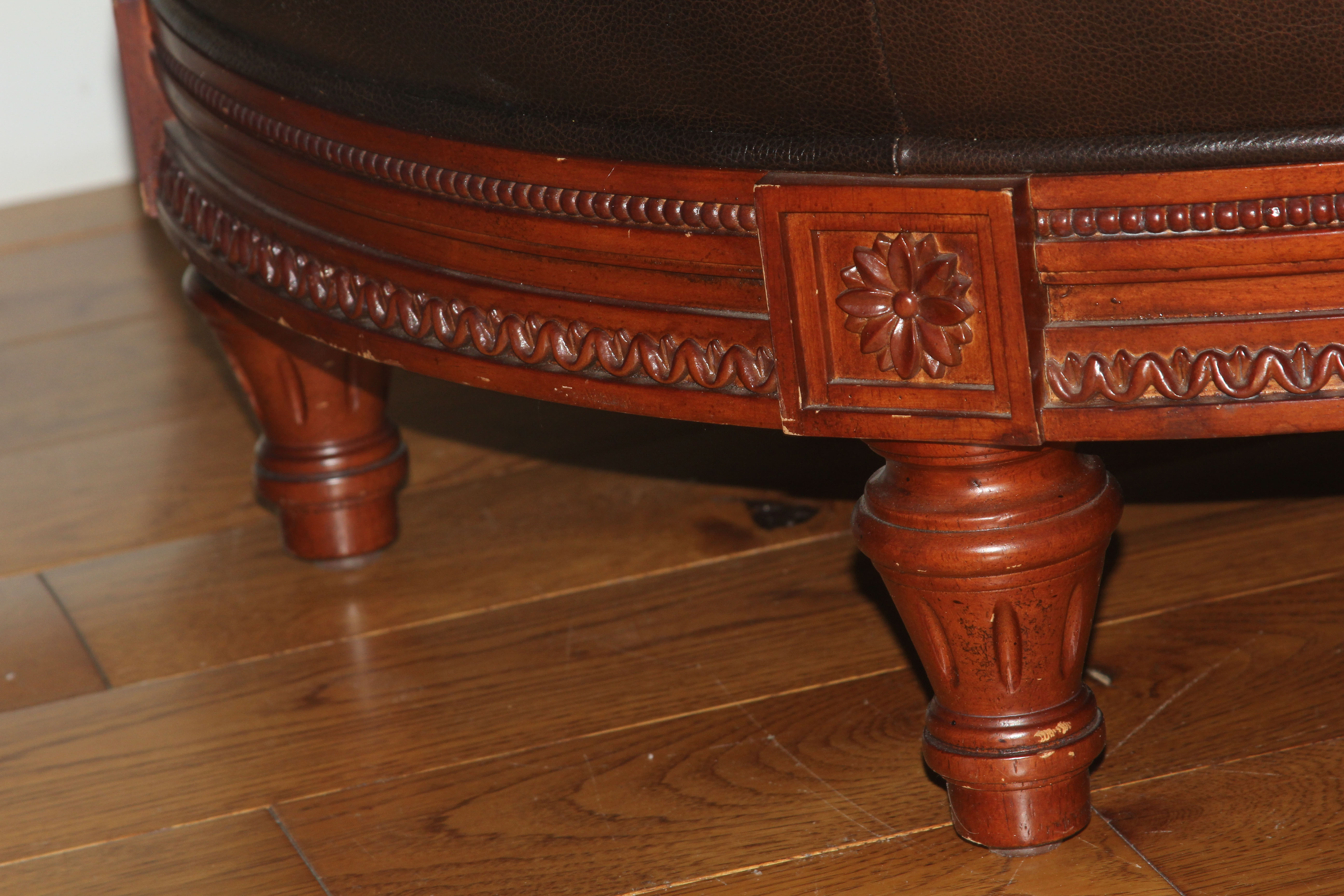 Louis XVI Inspired Tufted Ottoman by Bombay Company