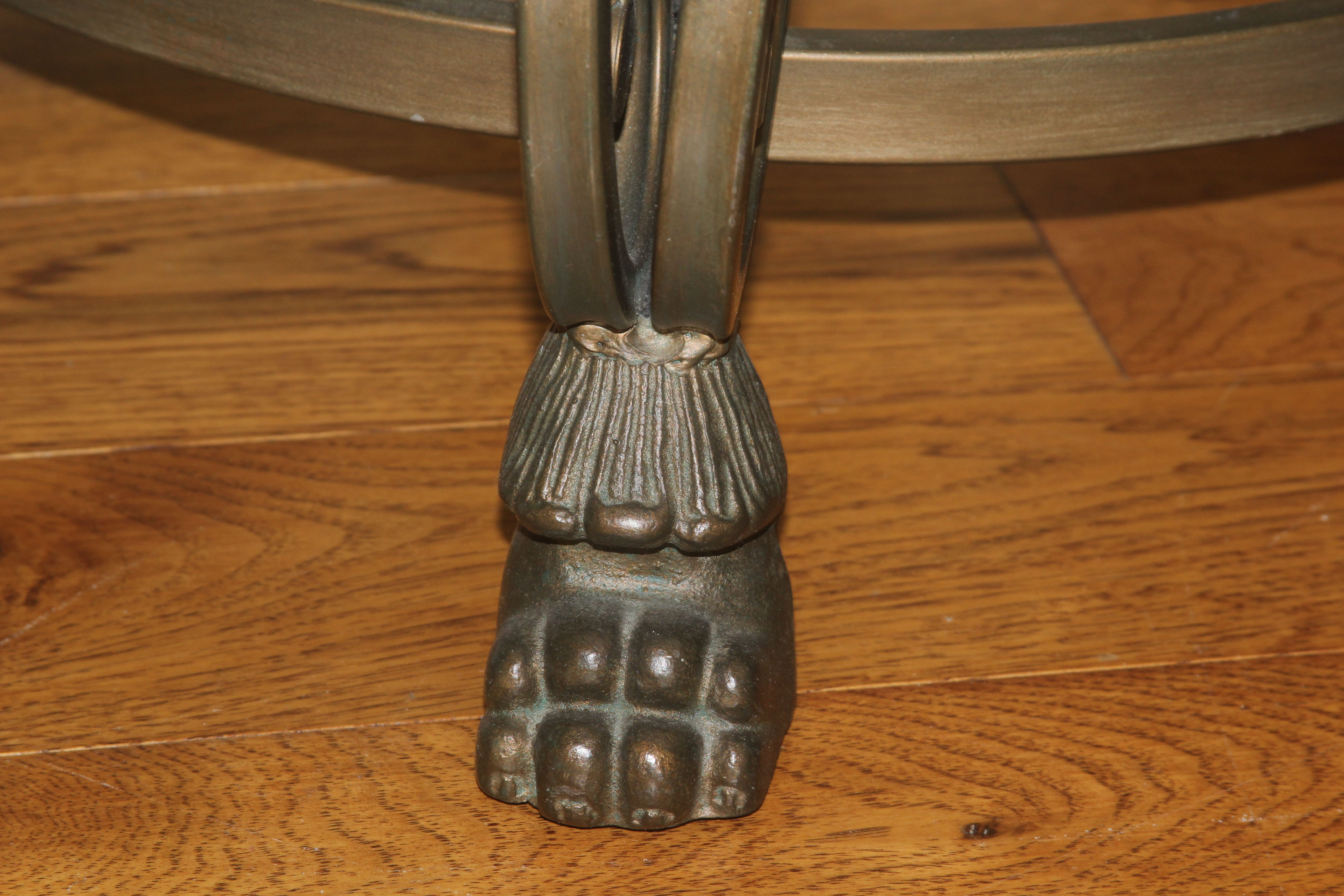 Neoclassical Inspired Glass Top Side Table