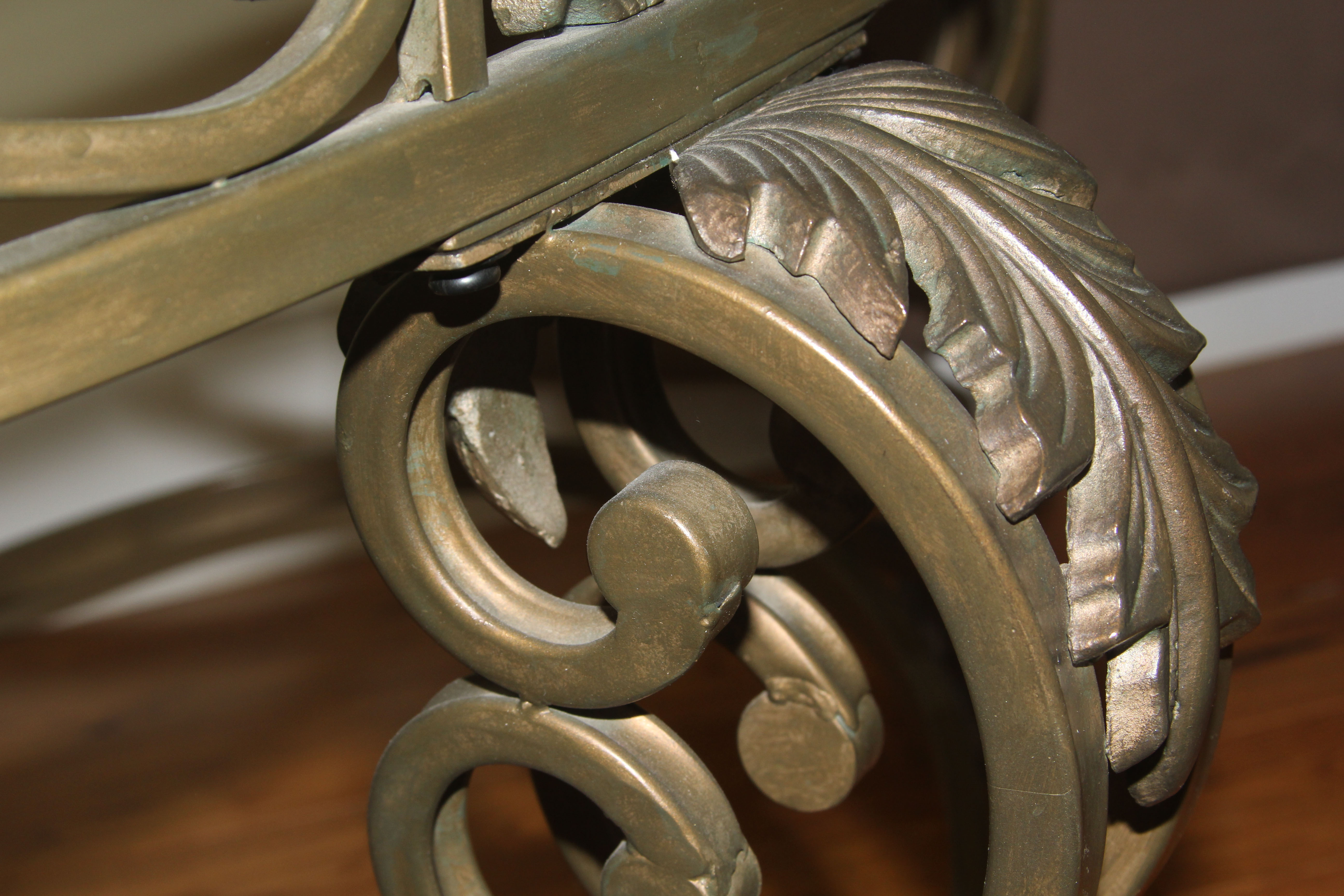 Neoclassical Inspired Glass Top Coffee Table