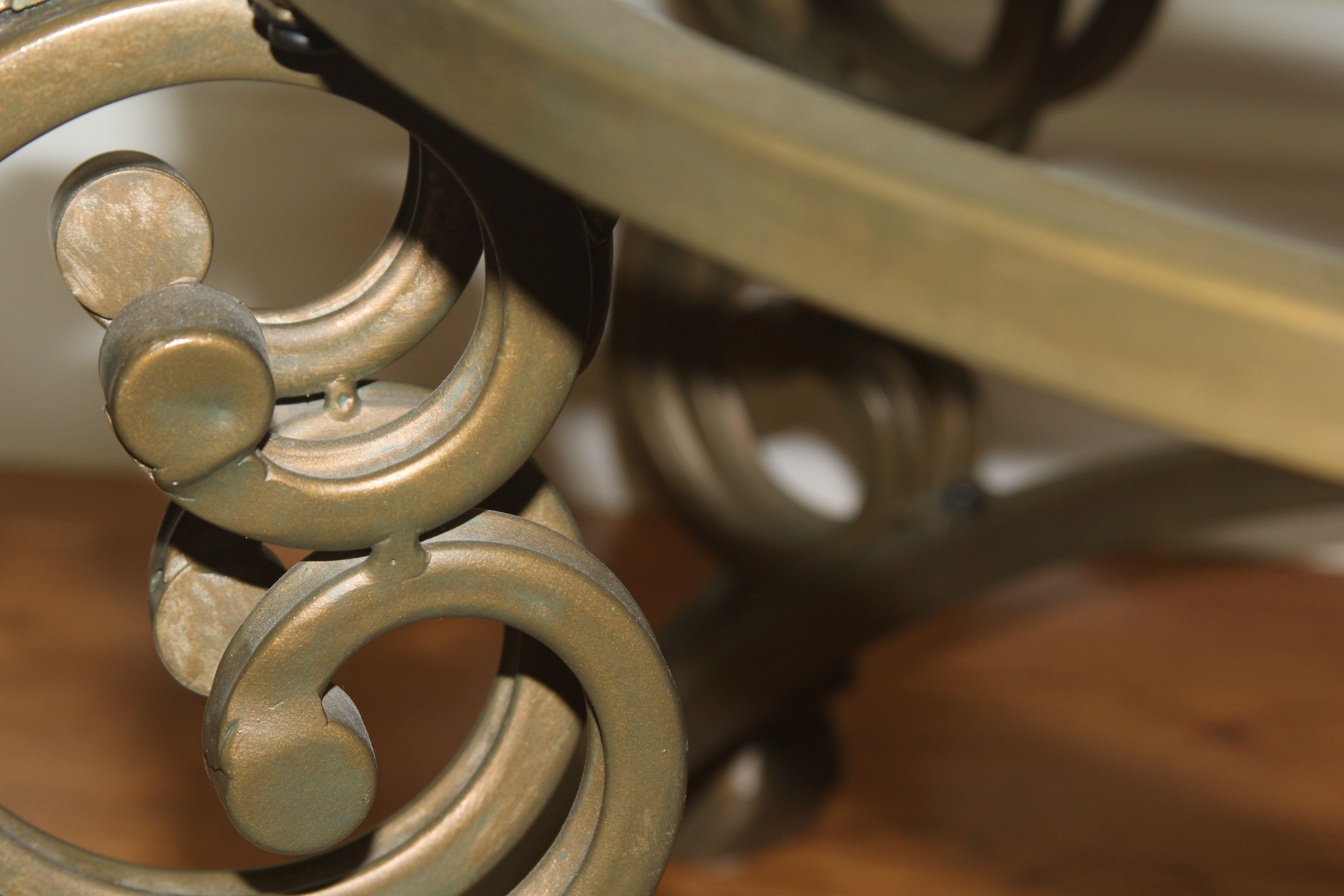 Neoclassical Inspired Glass Top Coffee Table