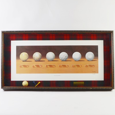 Offset Lithograph "Golfs Holey Rollers" Signed by Barry Horton