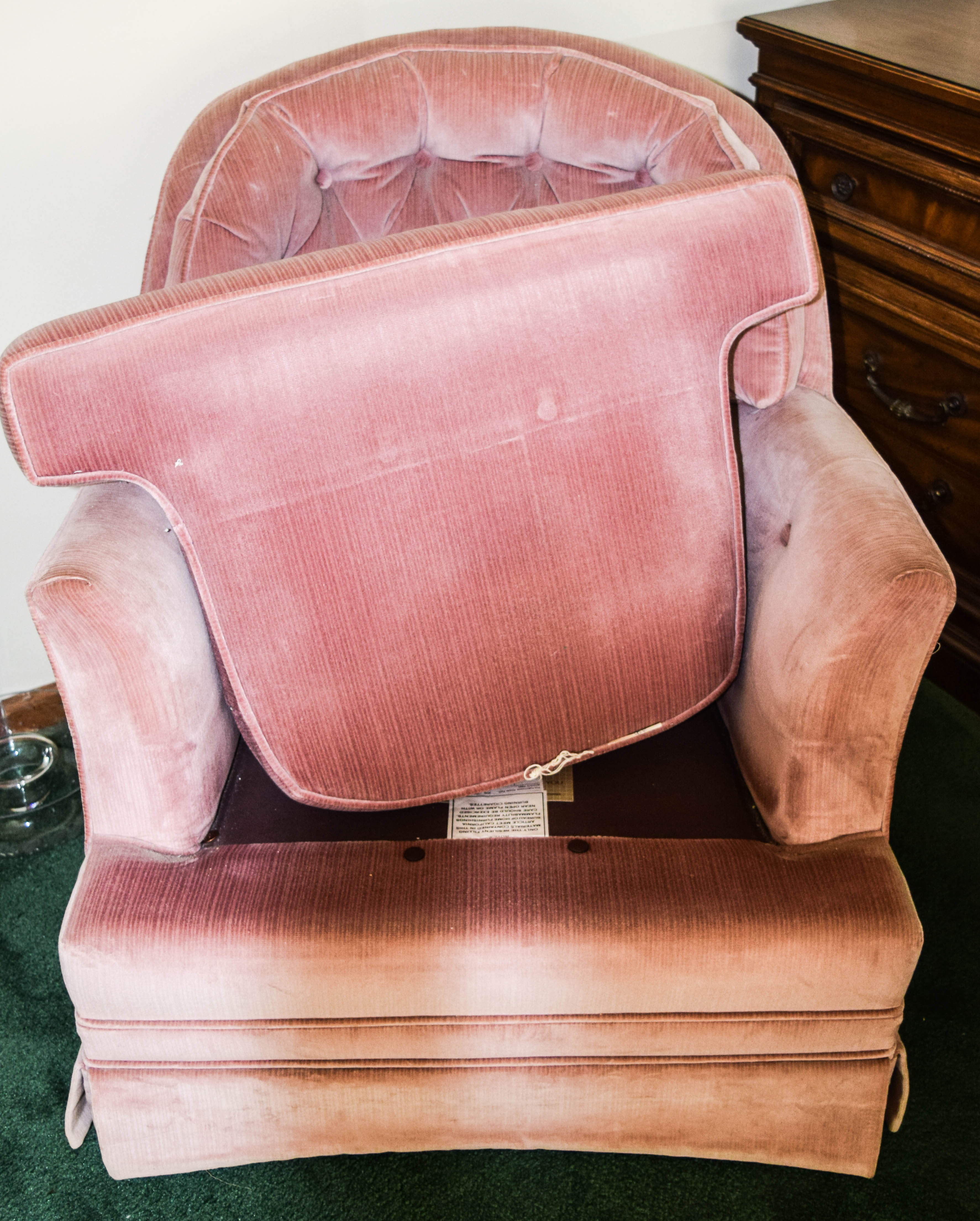 Vintage Lavender Velvet Swivel Armchair by RB Furniture
