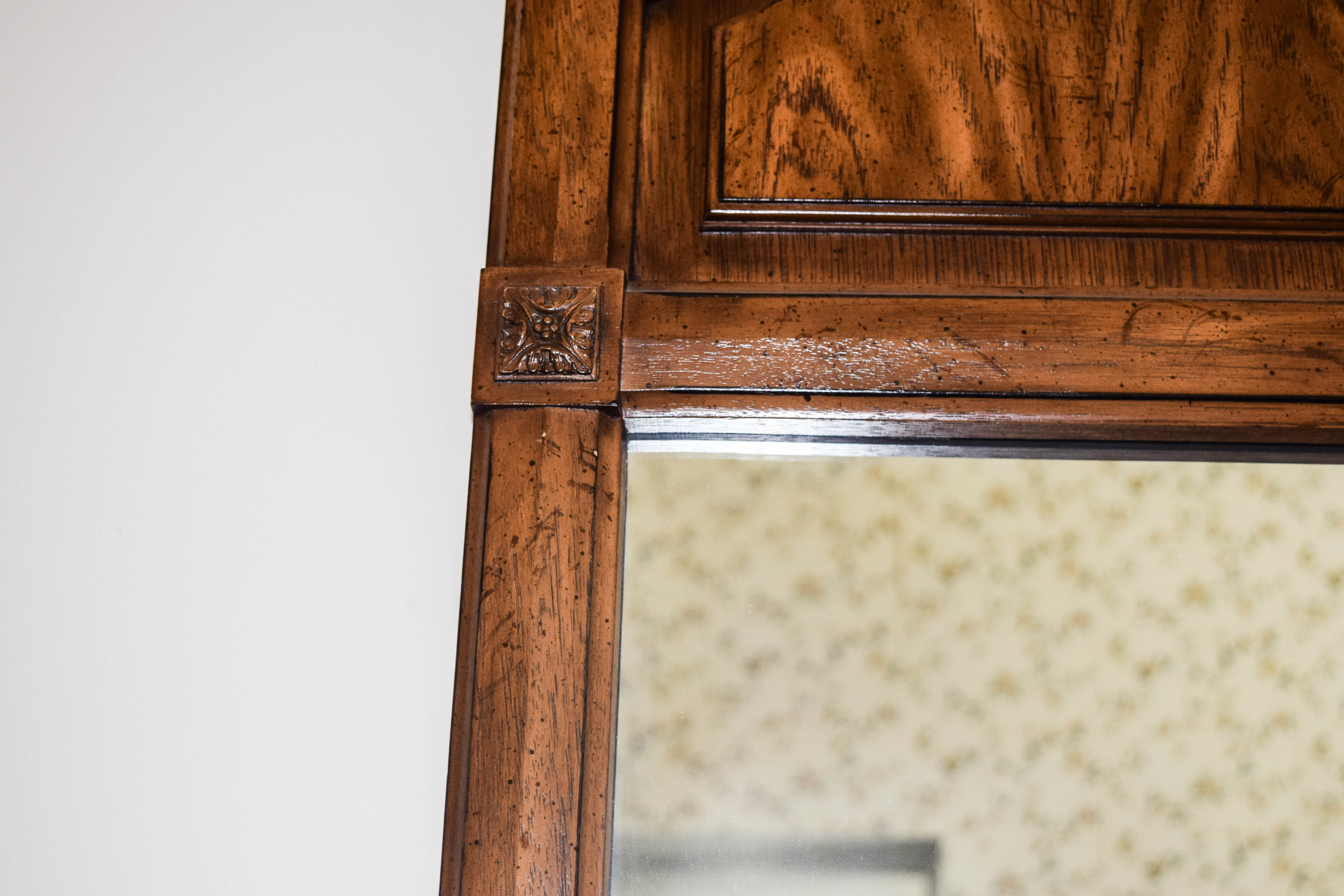 Pair of Vintage Biedermeier Style Mahogany Wall Mirrors