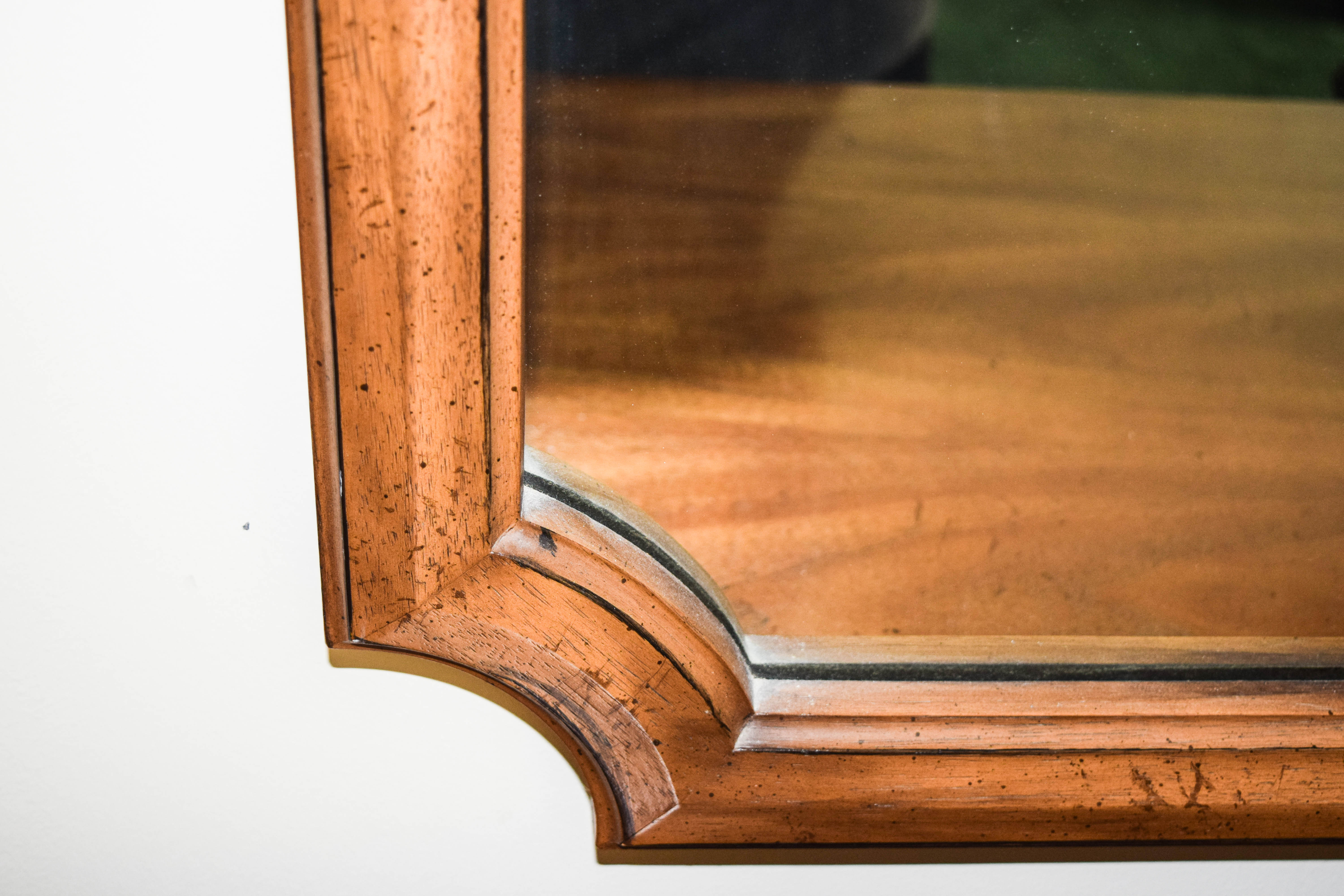 Pair of Vintage Biedermeier Style Mahogany Wall Mirrors