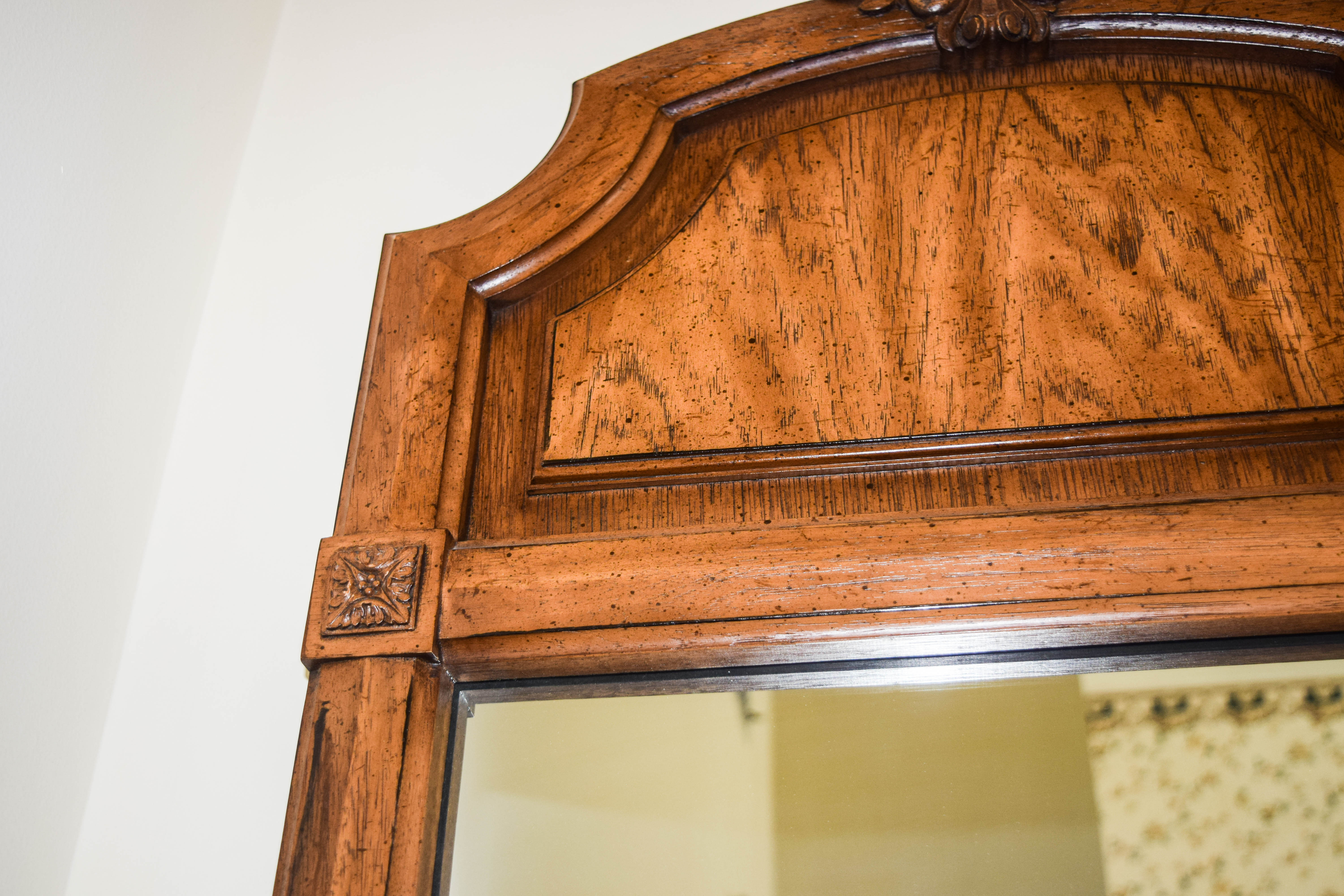 Pair of Vintage Biedermeier Style Mahogany Wall Mirrors