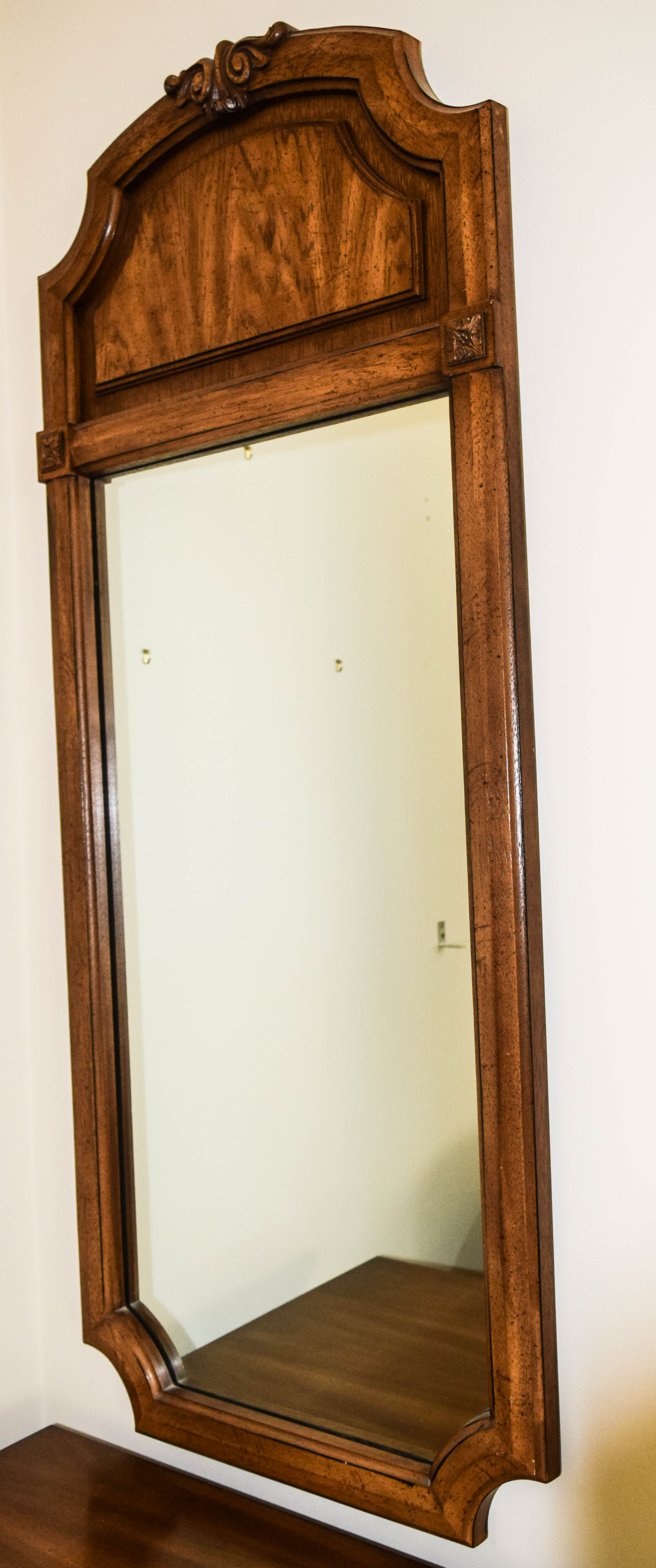 Pair of Vintage Biedermeier Style Mahogany Wall Mirrors