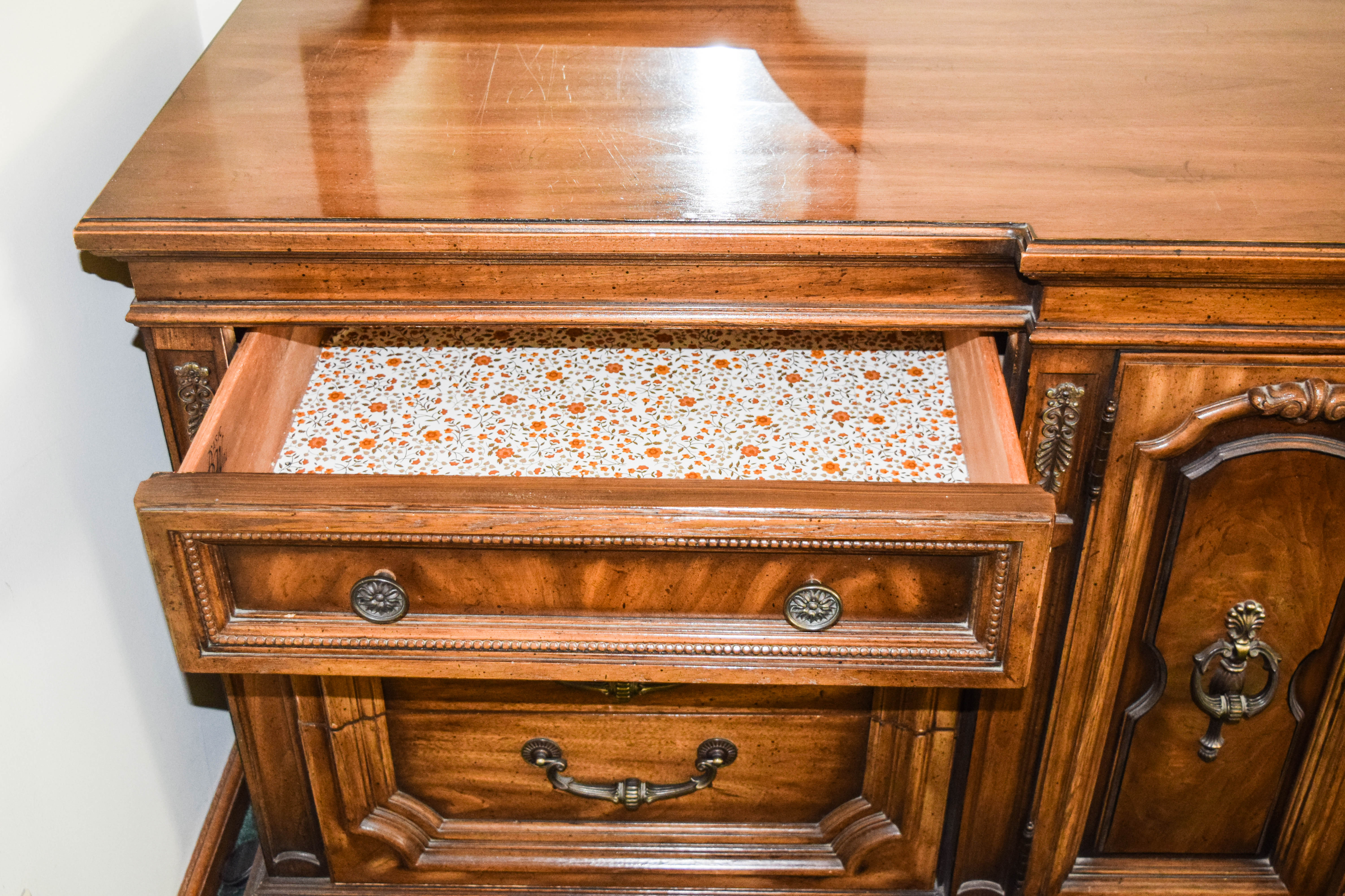 Vintage Wooden Breakfront Dresser by Basic Witz Furniture