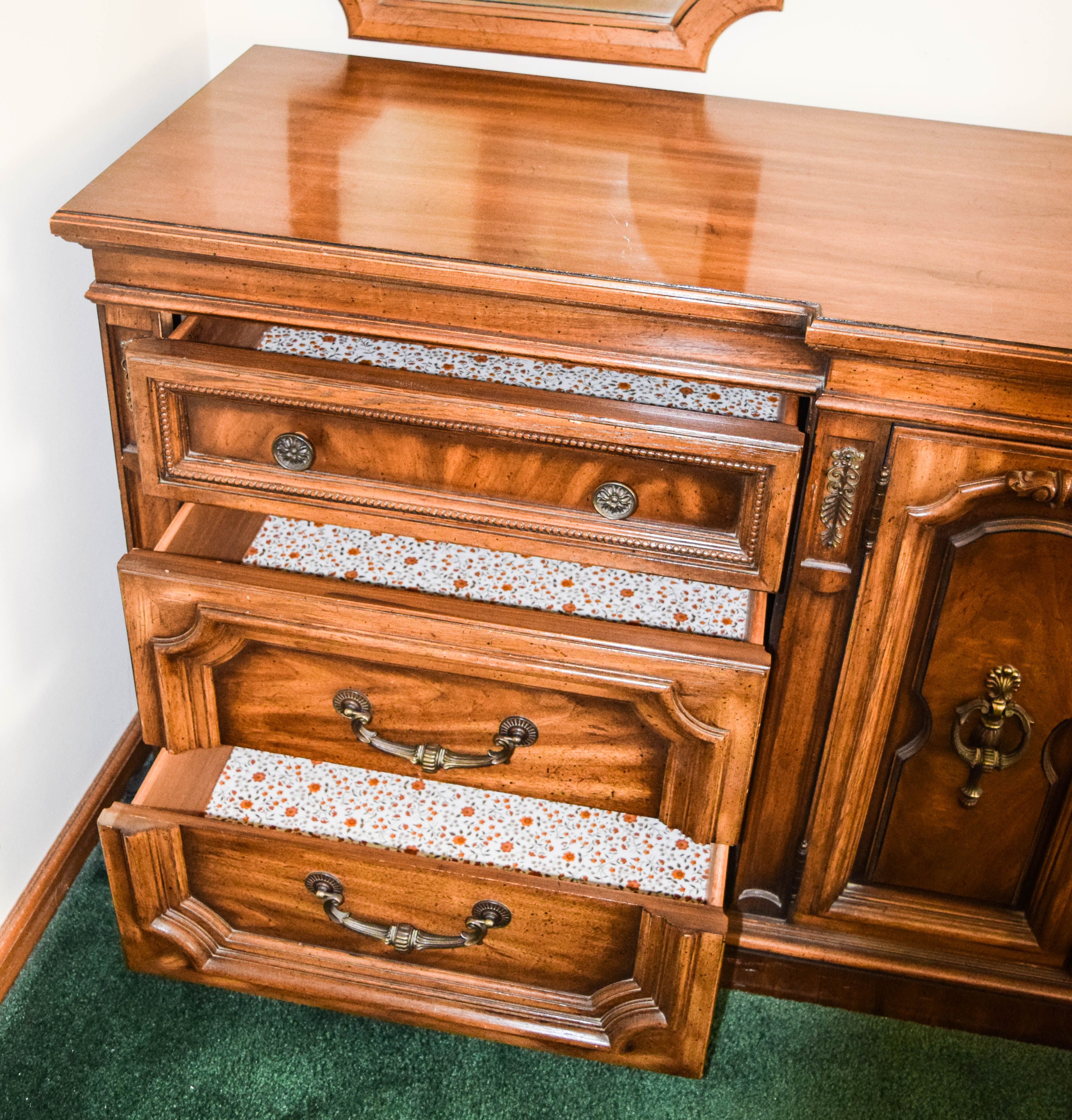 Vintage Wooden Breakfront Dresser by Basic Witz Furniture