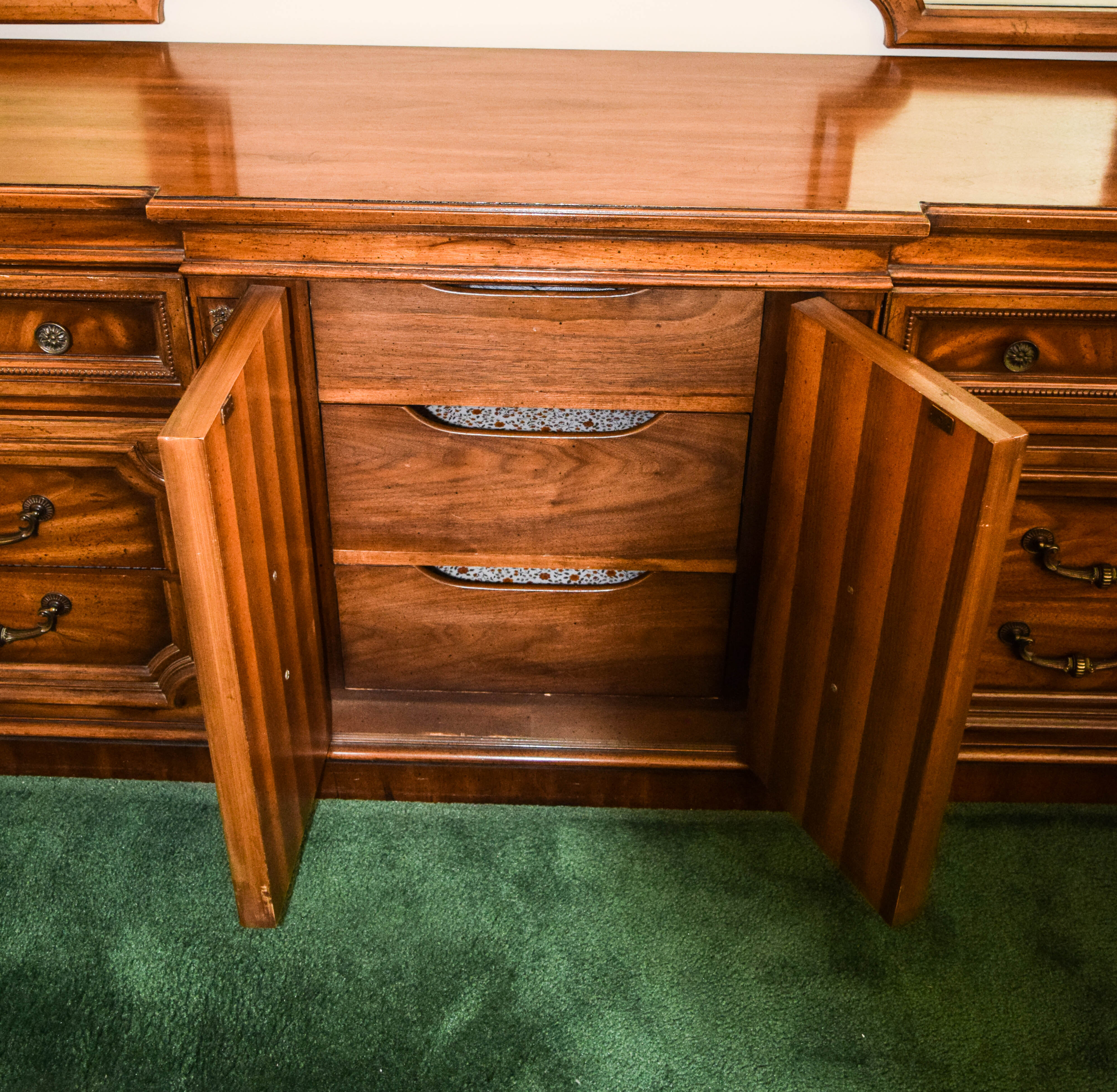 Vintage Wooden Breakfront Dresser by Basic Witz Furniture