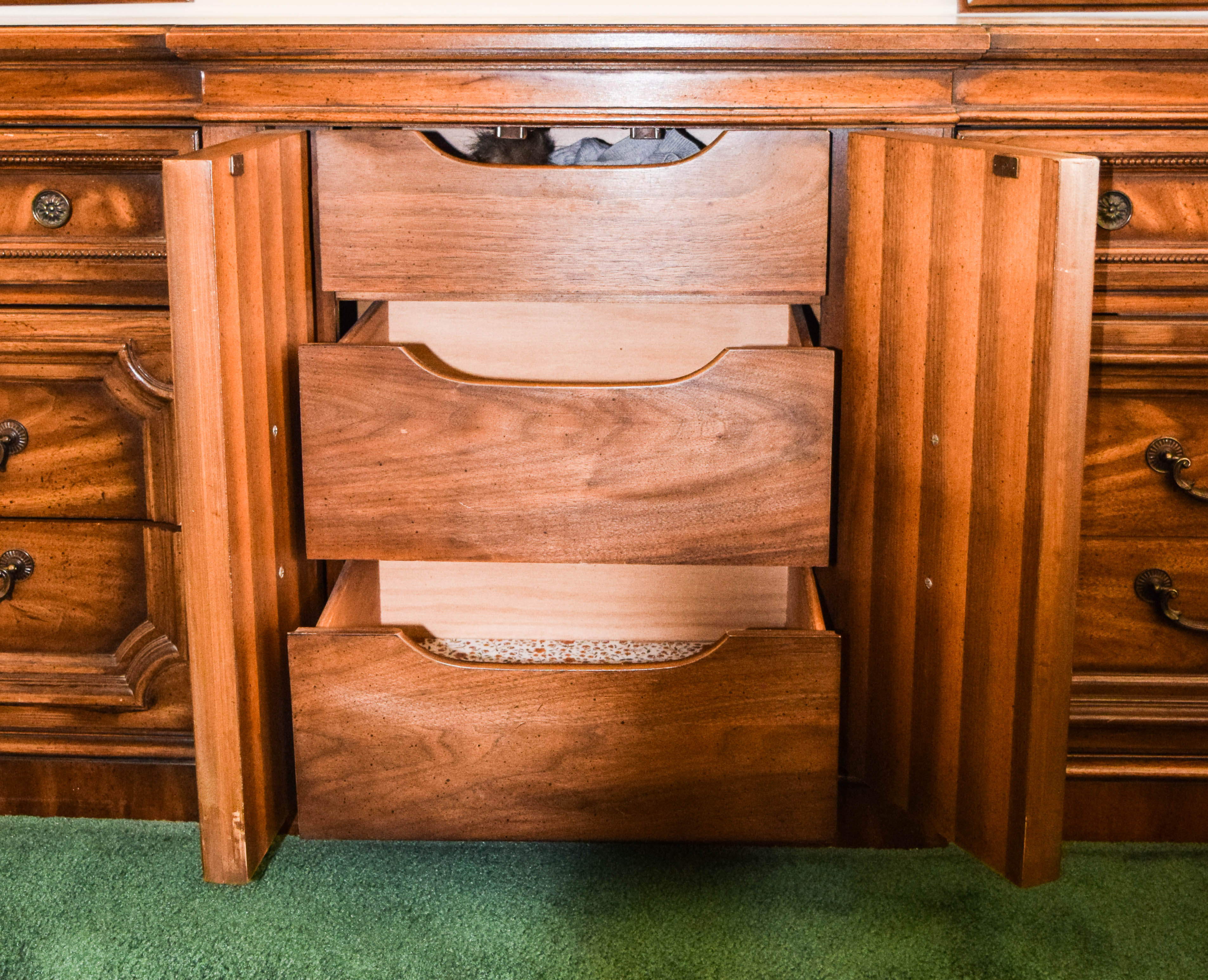 Vintage Wooden Breakfront Dresser by Basic Witz Furniture