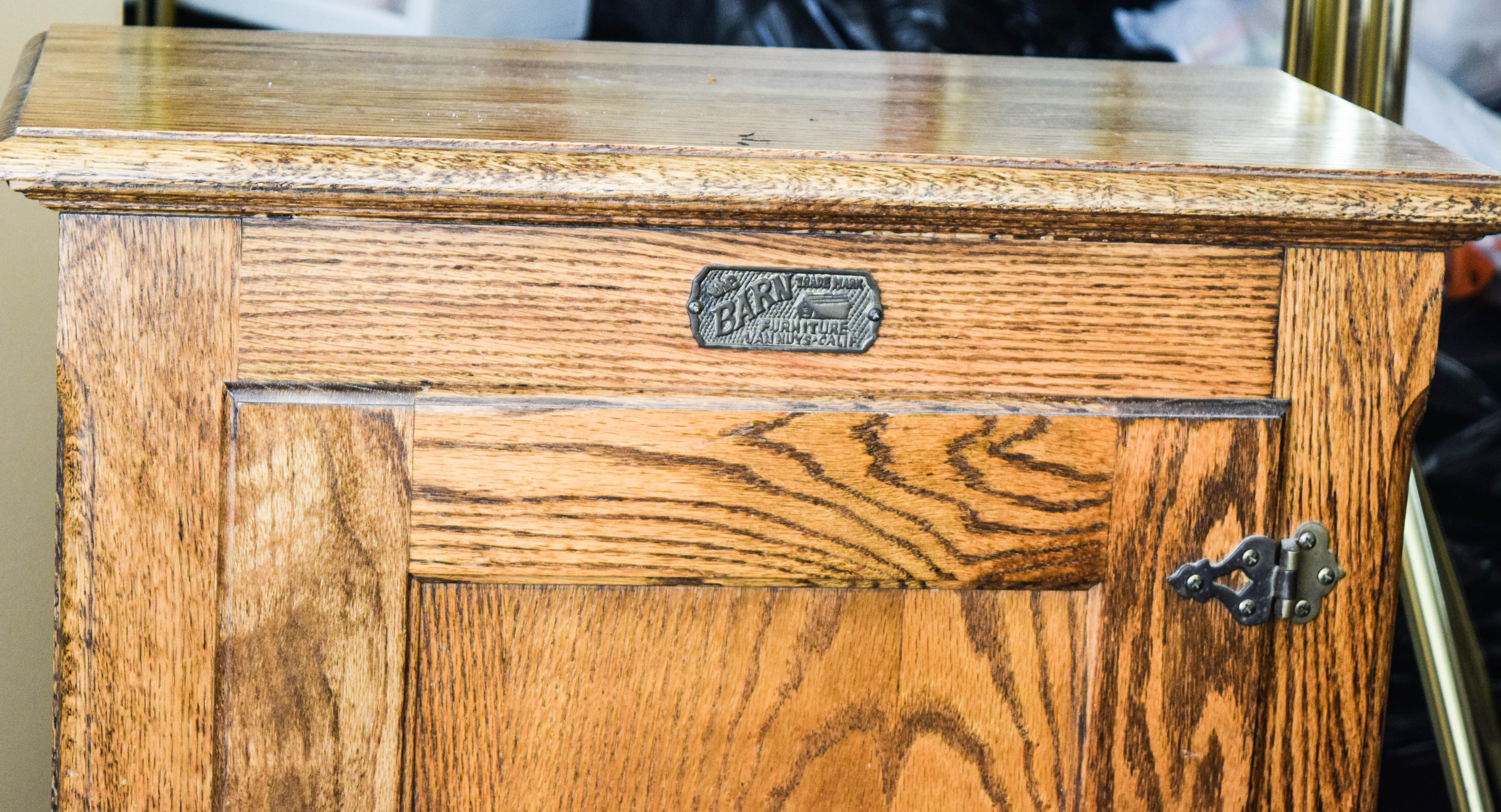 Oak Veneer Cabinet End Table by The Barn Furniture