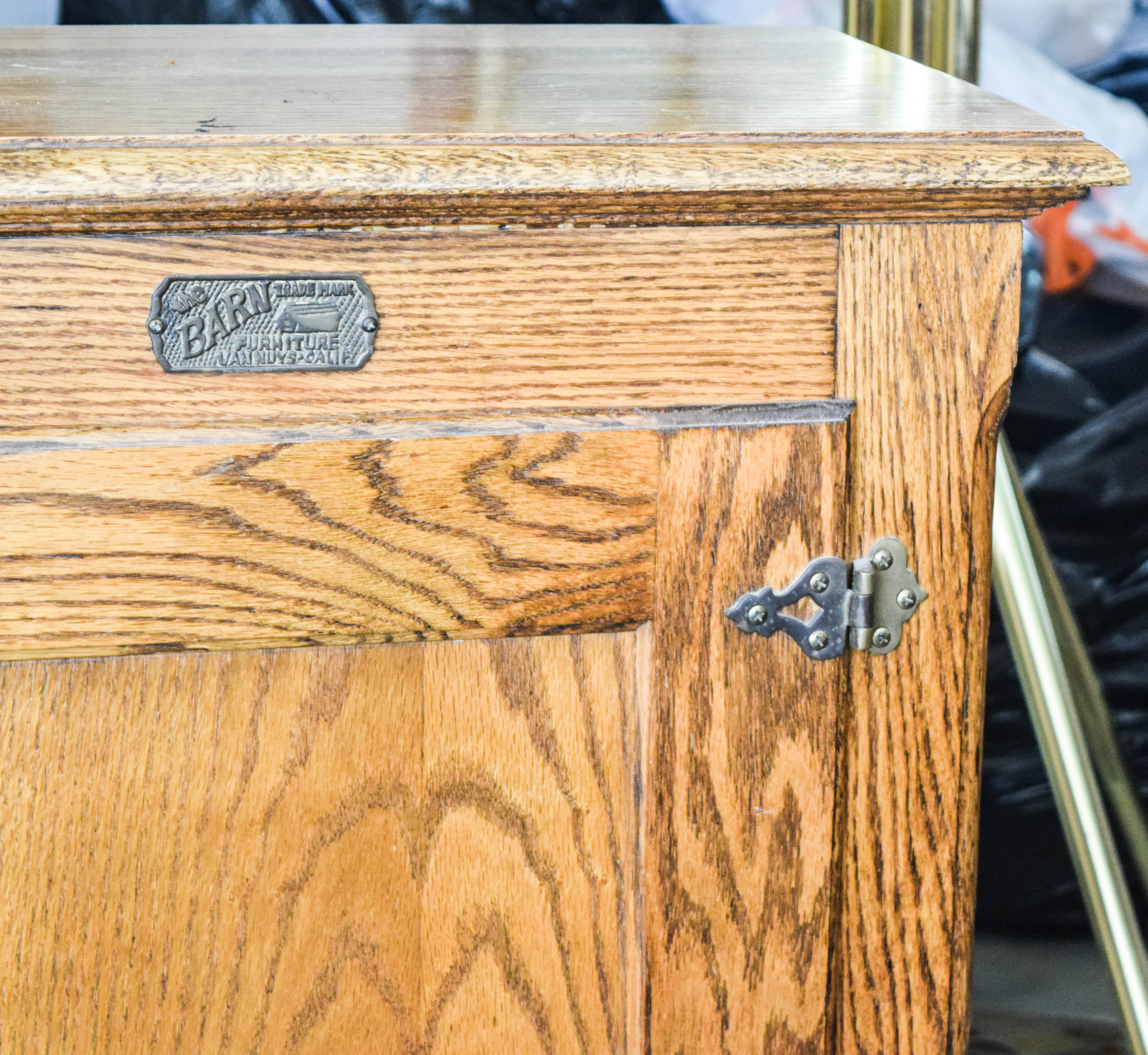 Oak Veneer Cabinet End Table by The Barn Furniture