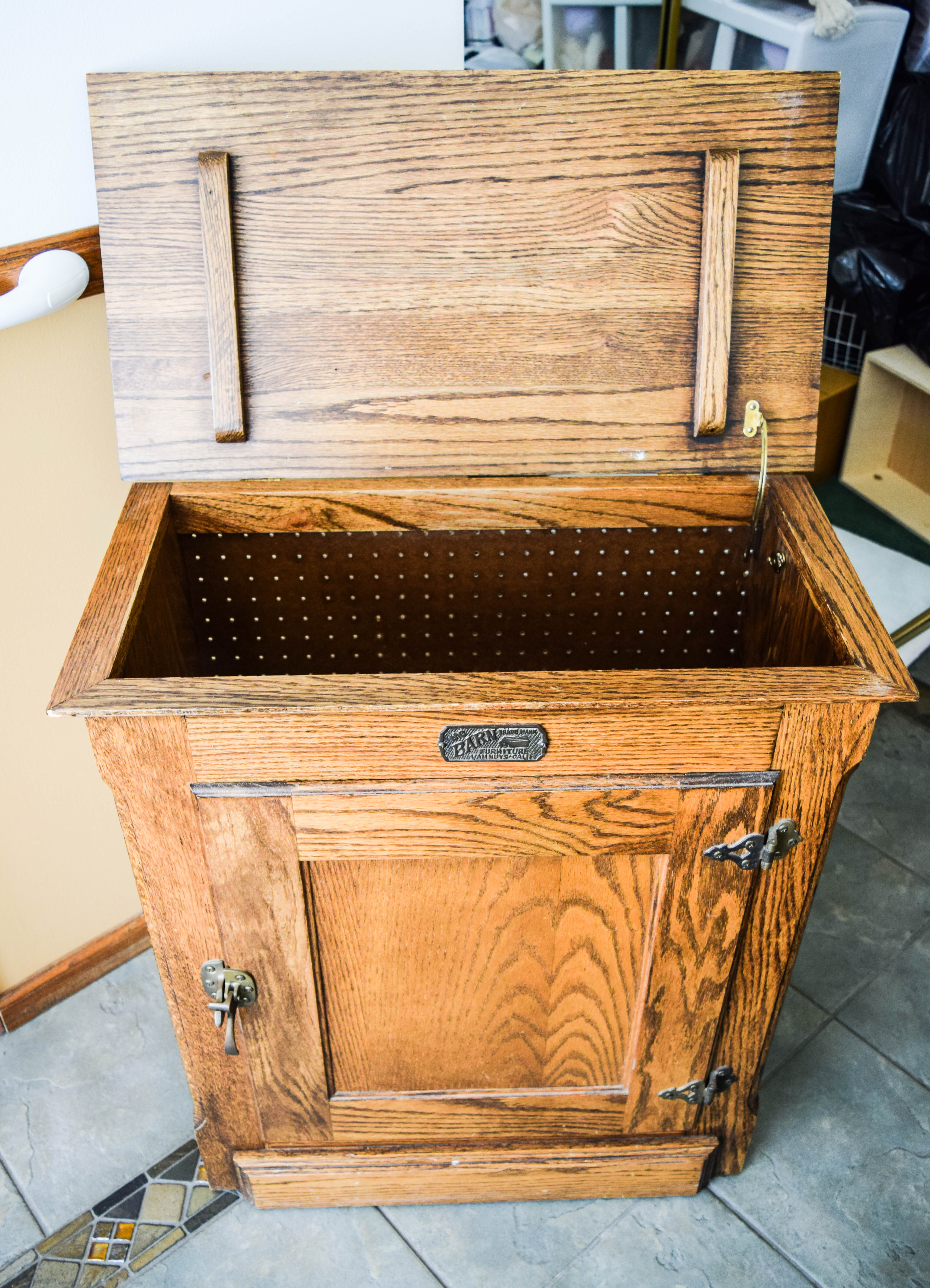 Oak Veneer Cabinet End Table by The Barn Furniture
