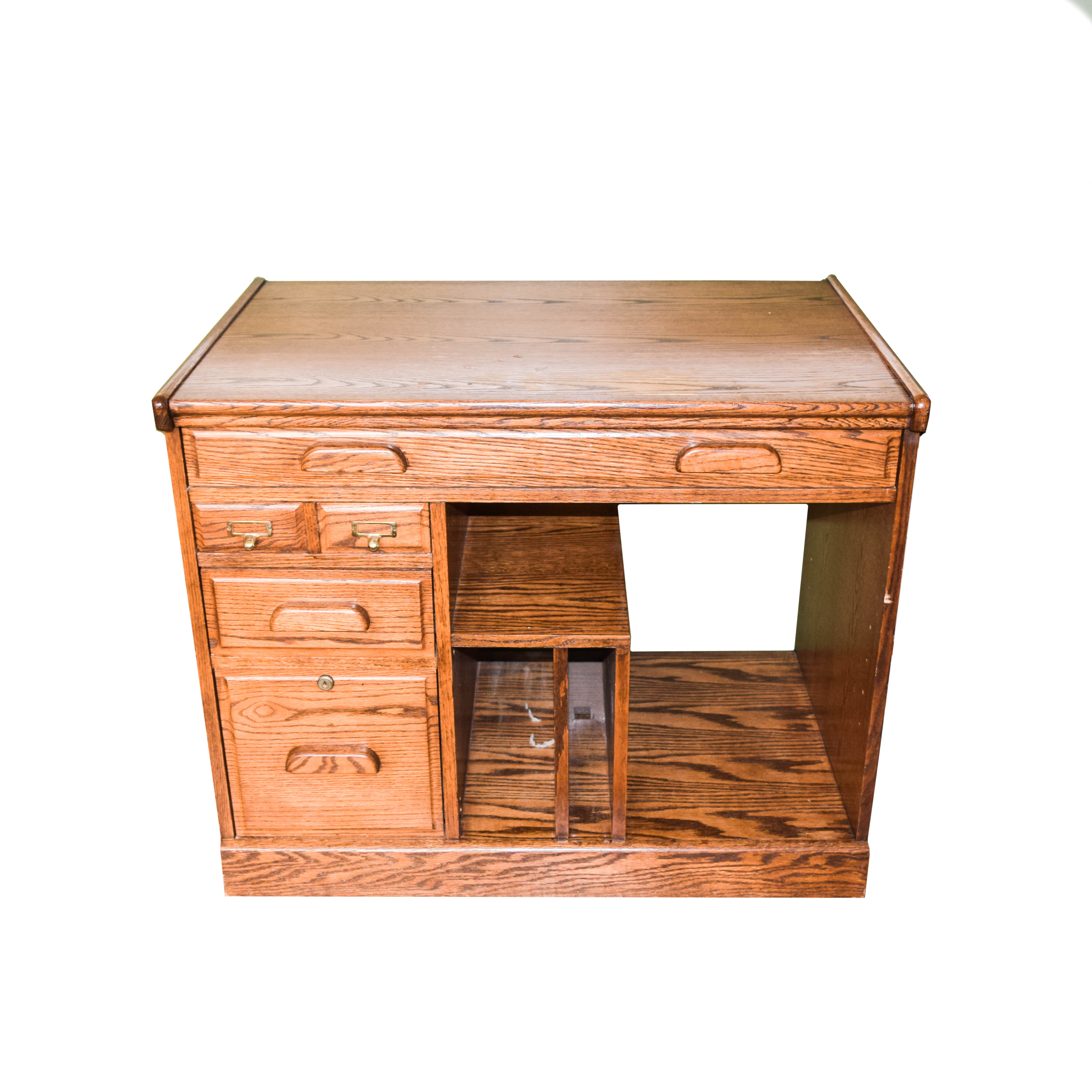 Vintage Oak Typing Table