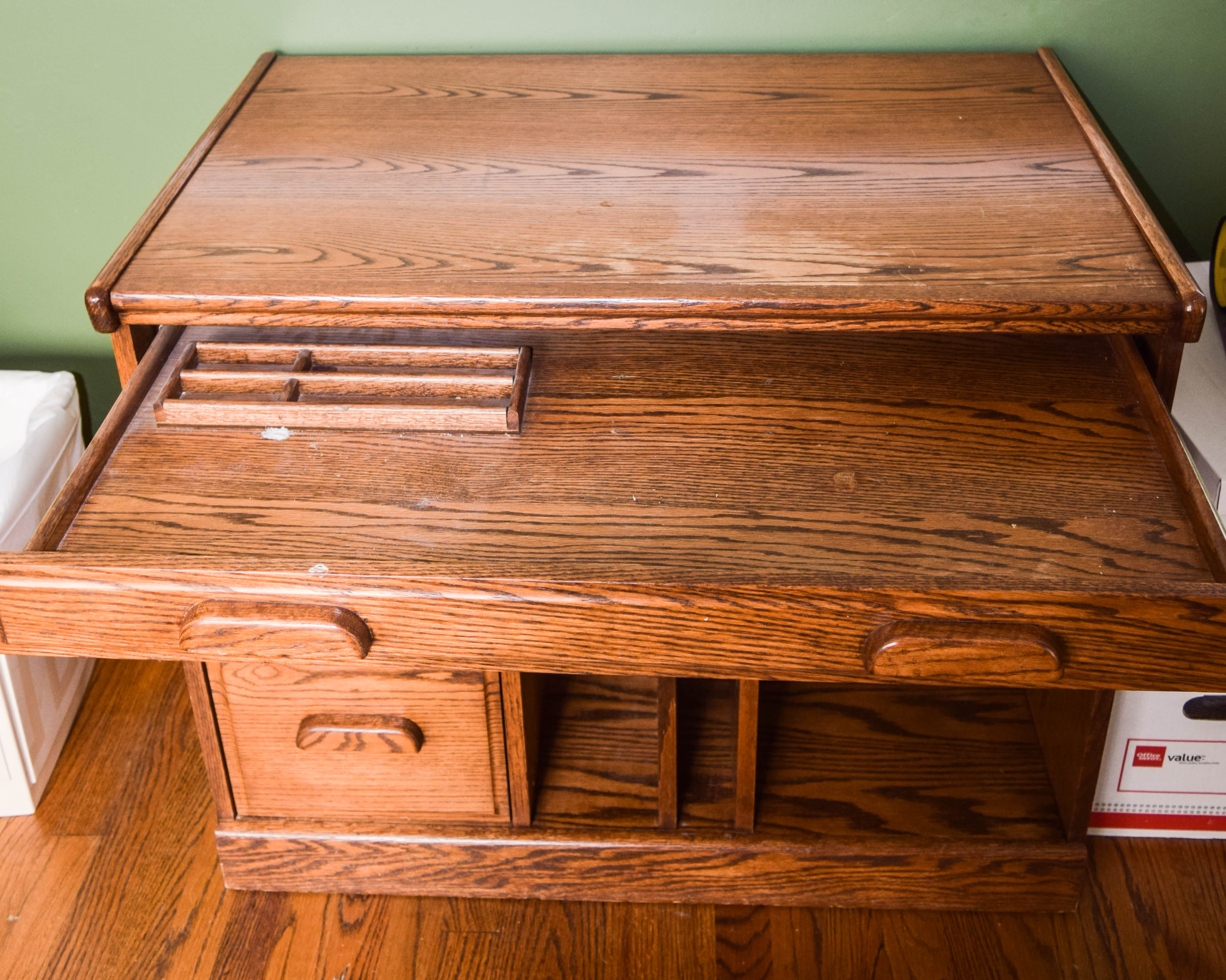 Vintage Oak Typing Table