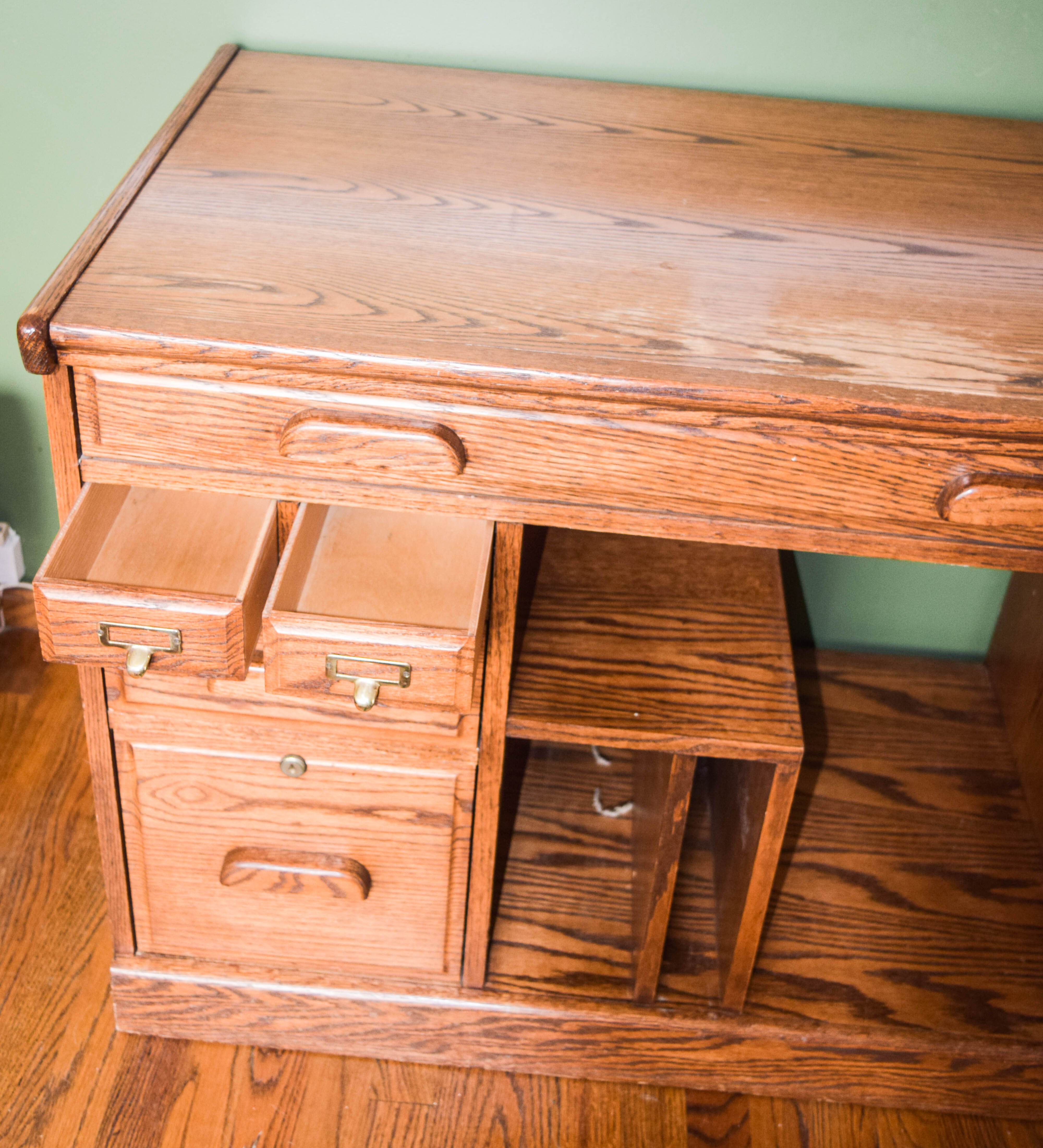 Vintage Oak Typing Table