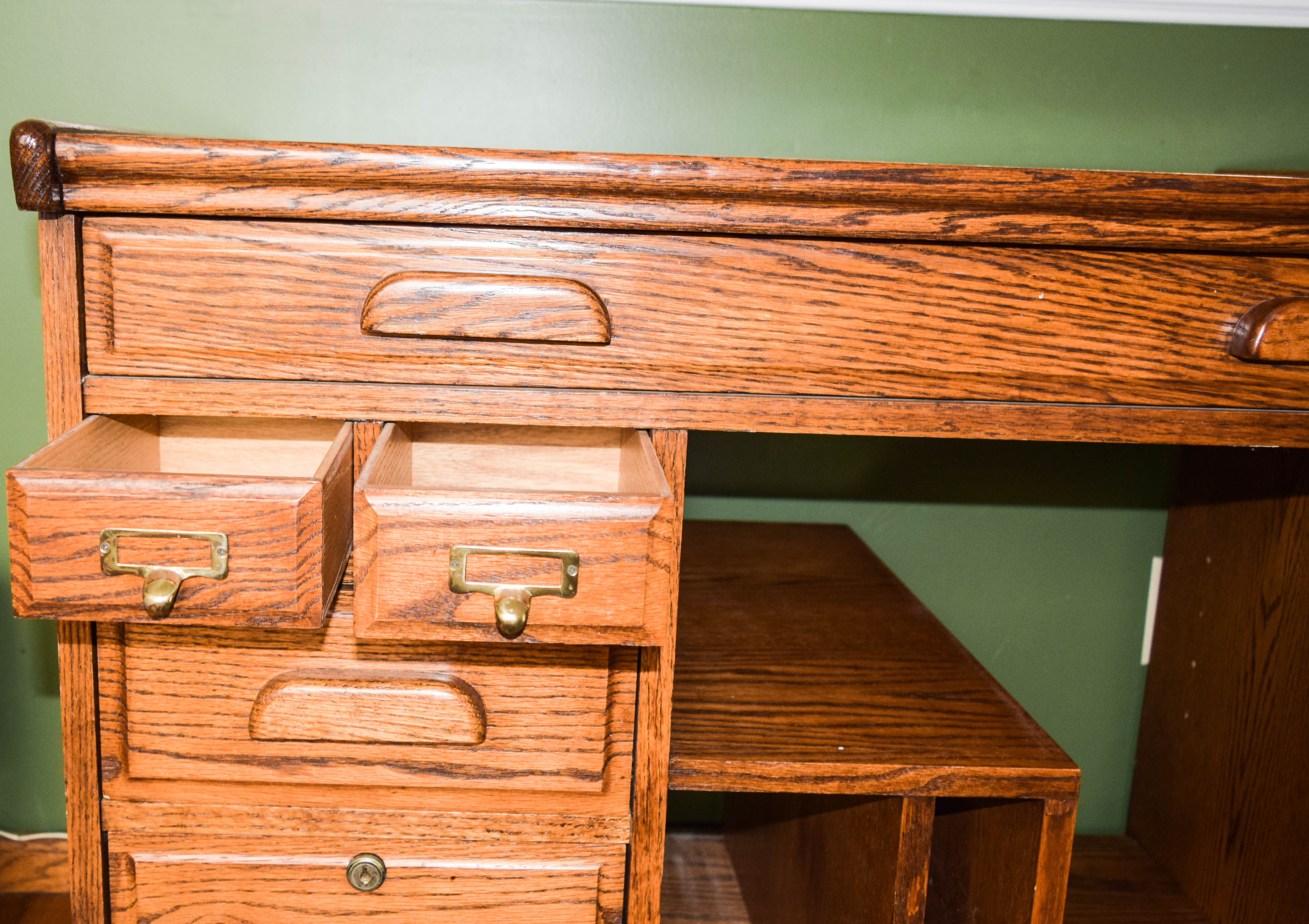 Vintage Oak Typing Table