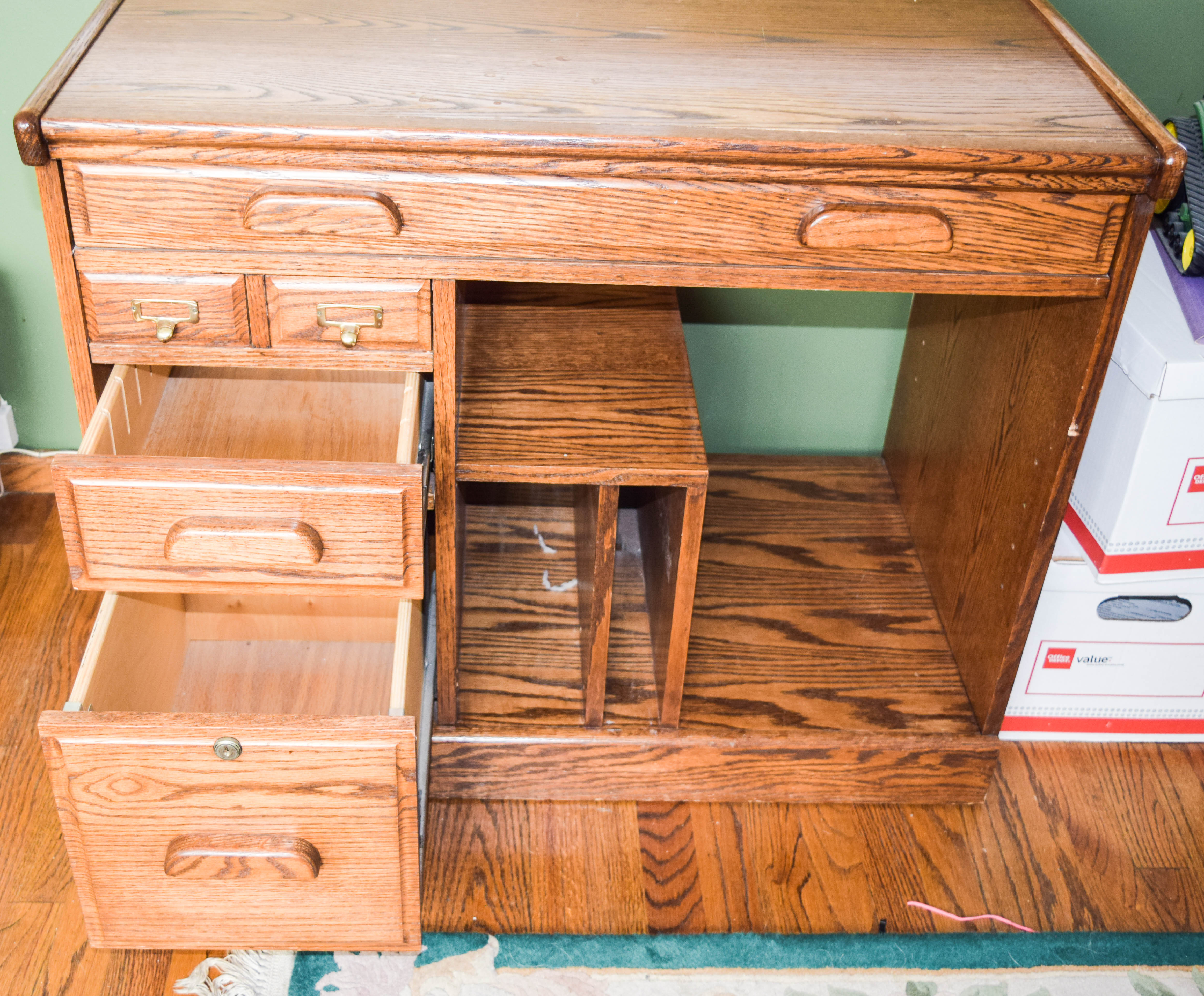 Vintage Oak Typing Table