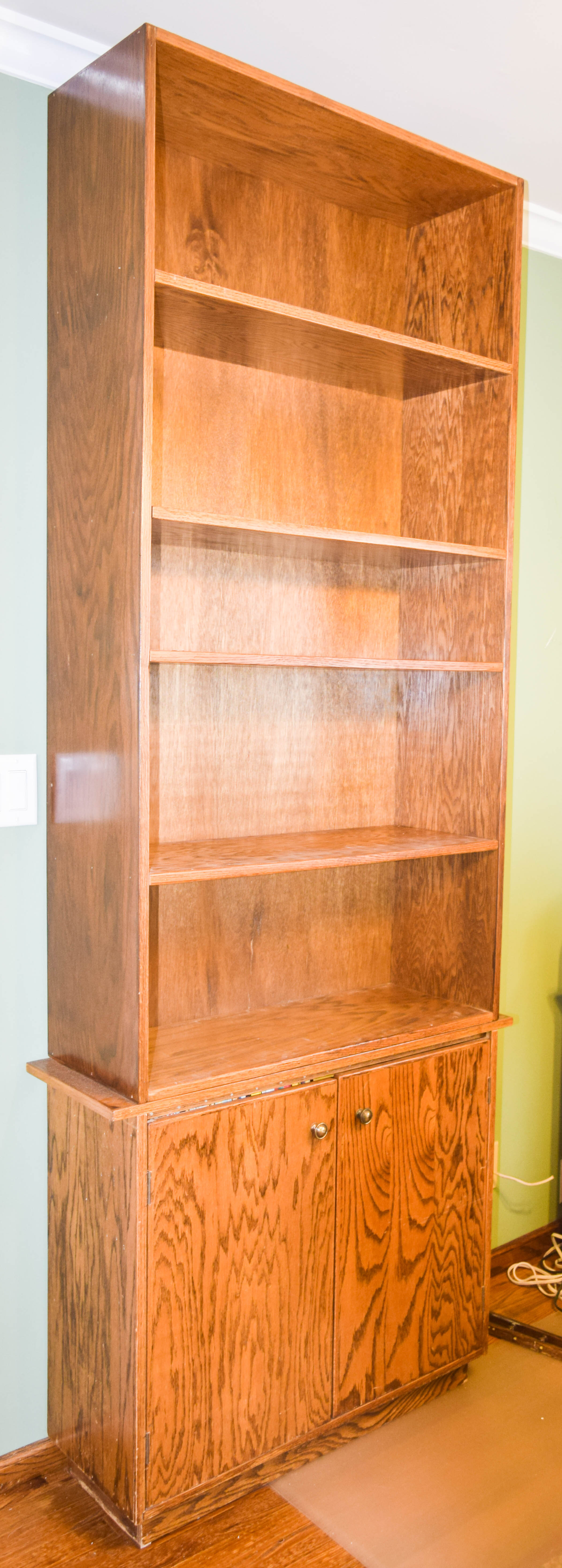 Vintage Oak Veneer Bookcase